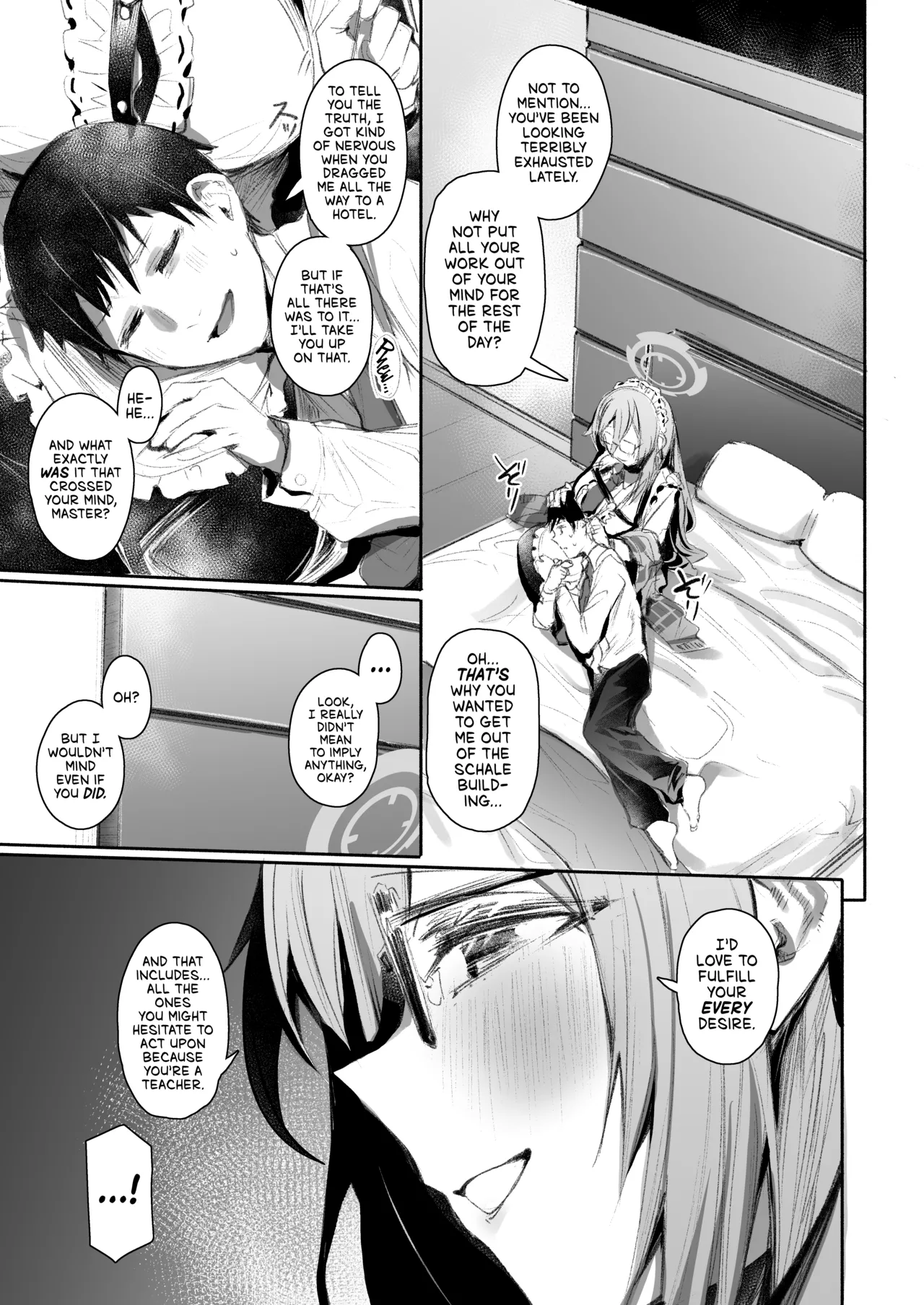 [Rev3 (Monchan rev3)]Extra Service Shuujitsu Mitchaku Noukou Houshi | Extra Service: Tender Loving Care, All Day Long(Blue Archive) [English] [head empty] [Digital] Page 4