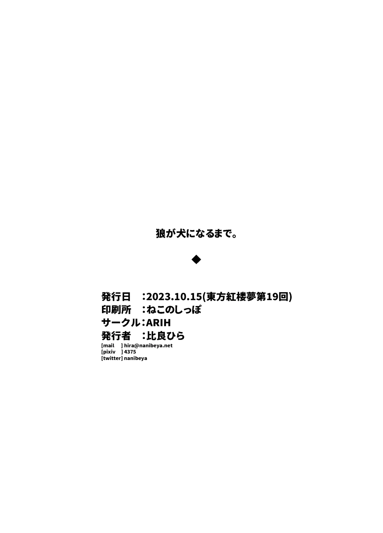 [ARIH (Hira Hira)]Ookami ga Inu ni Naru Made.(Touhou Project) [Digital] Page 32