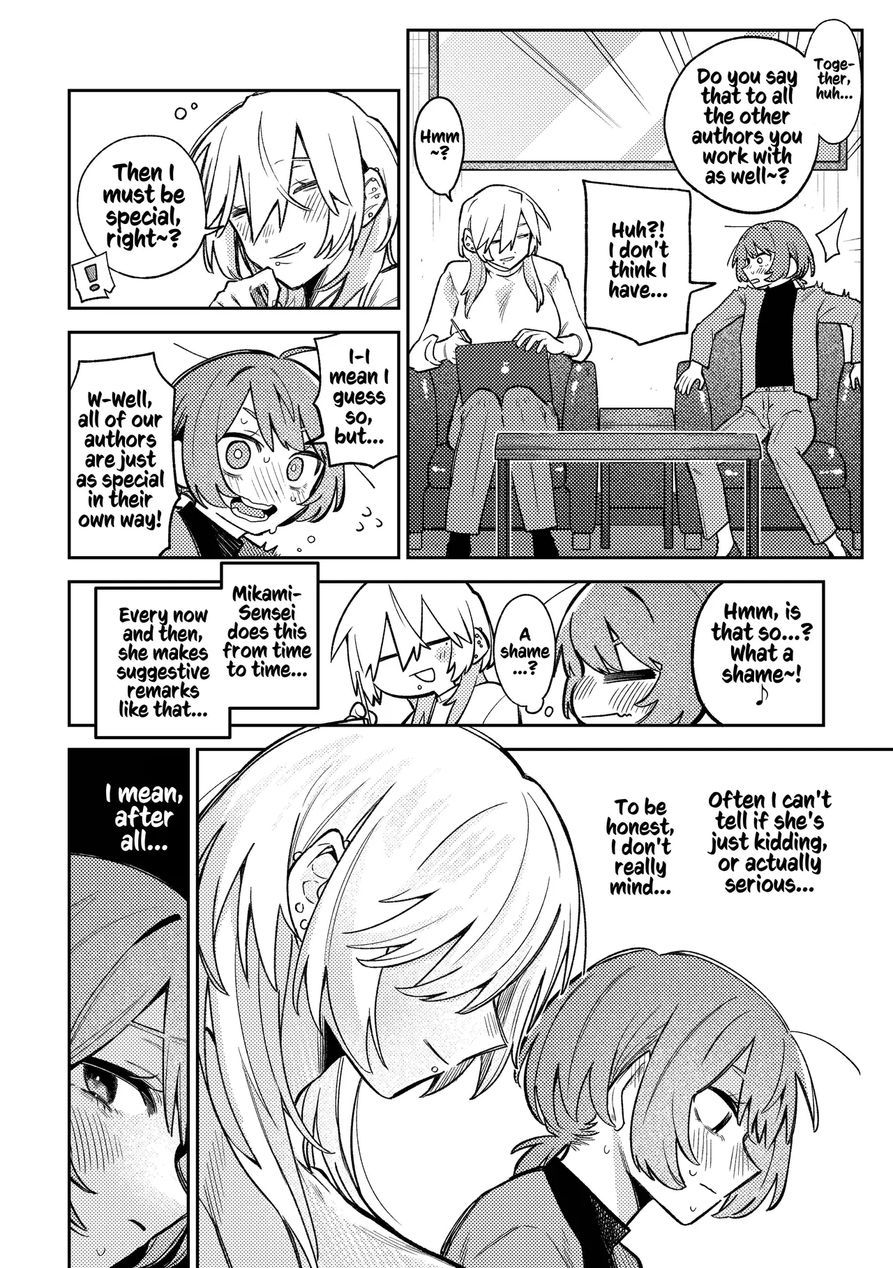 [Dozuke Taira Yuri Teikoku (Suzuo)]Urekko Mangaka-san to Shigodeki Henshuu-san | Popular Manga Artist and Work Adept Editor[English] [Kusanuu] [Digital] Page 4