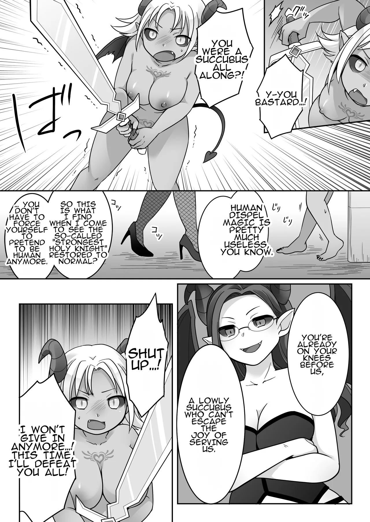 [Zakuro Saihouten (Kuratsuka Riko)]Elite Kishi no Daraku TS ~Otoko ni Modoretanoni Futatabi TS Succubus Ochi shichau Kishi-sama~ | The Fallen Elite Knight: TS ~The Knight Who Returned to Being a Man, Only to Fall Again as a TS Succubus~[English] Page 28
