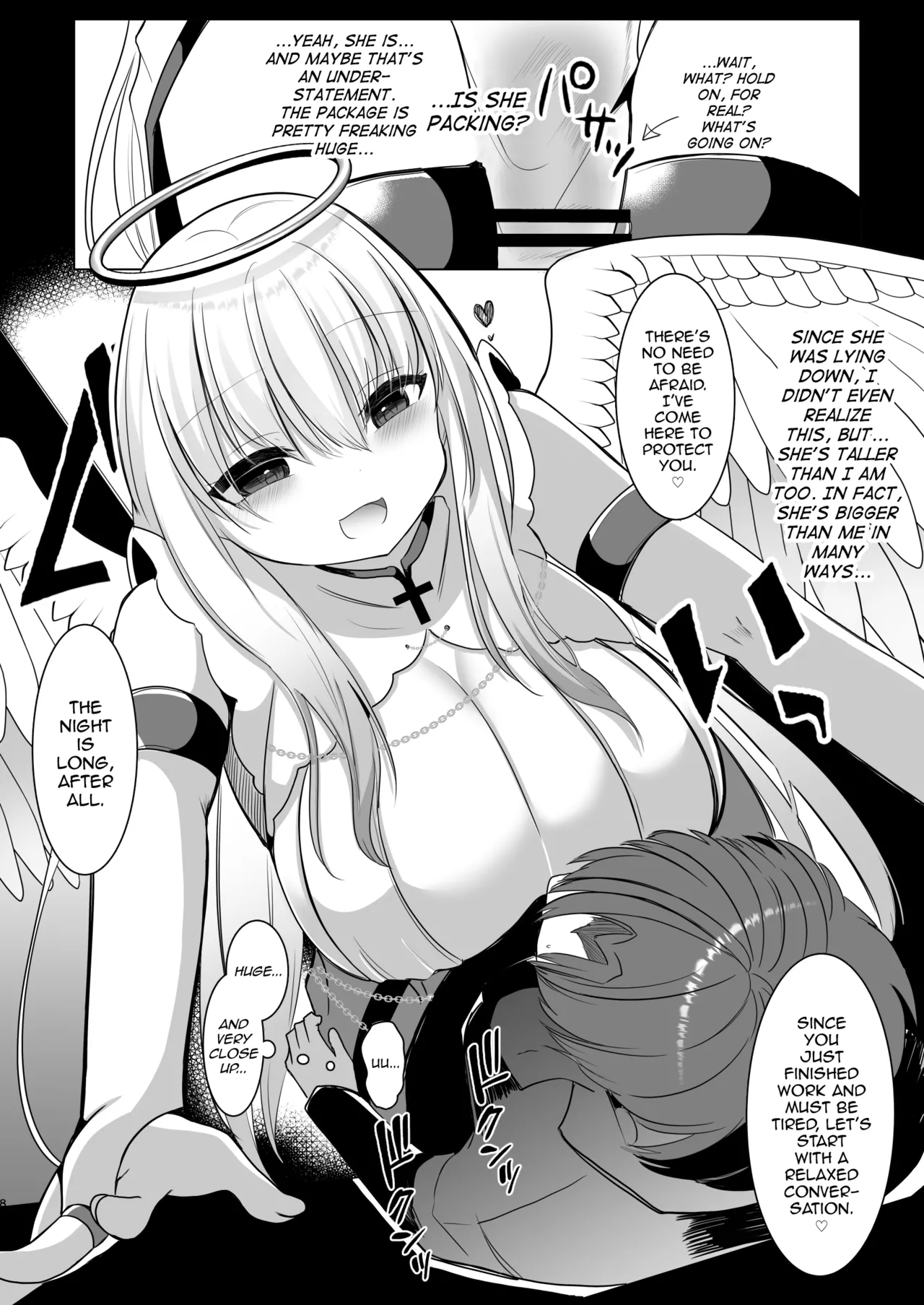[Kanmi Cat (Miyase Nukko]Futanari Tenshi no Seiya Shugo ~Maigo no Tenshi ni Erabareta Anata wa, Amaku Aragaenai Seinaru Kago o Ukeru~[English] [mysterymeat3] Page 6