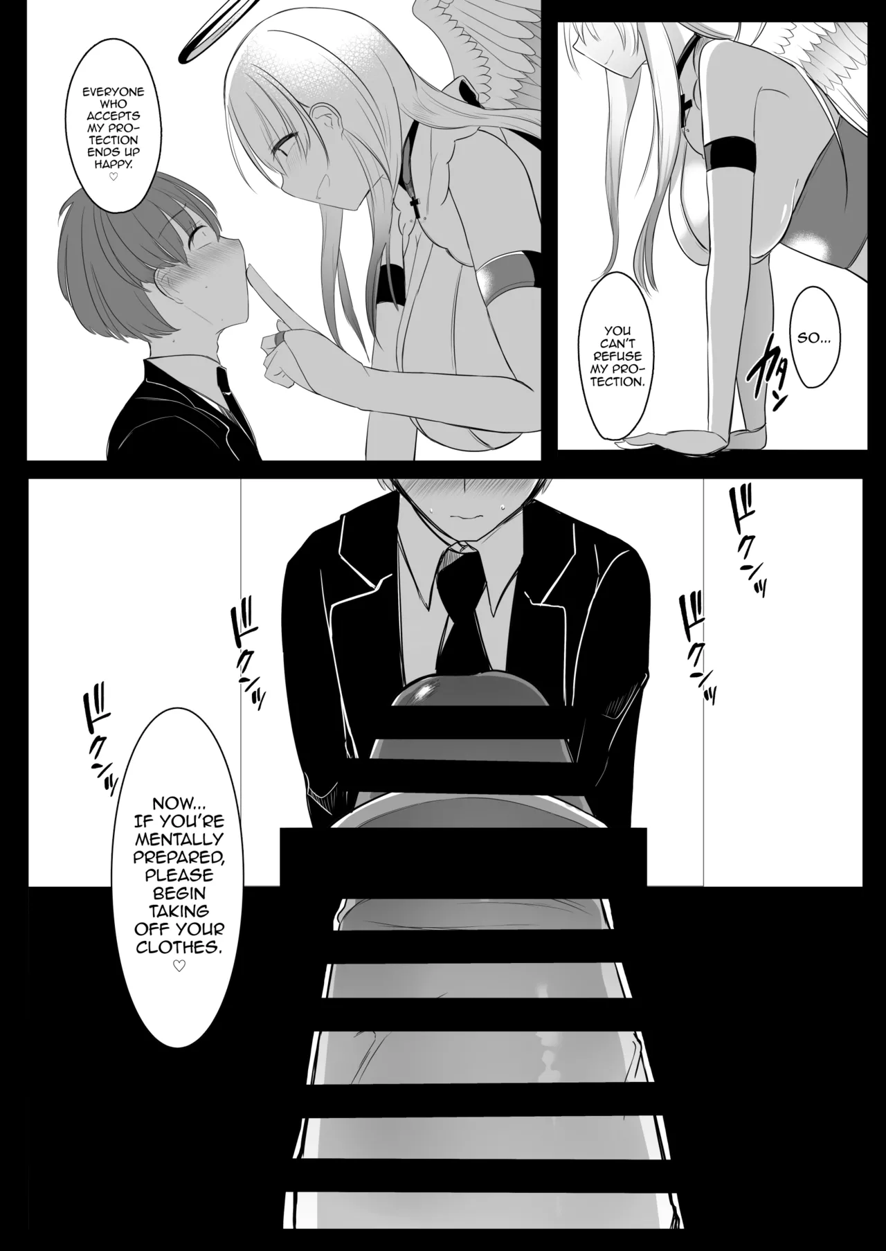 [Kanmi Cat (Miyase Nukko]Futanari Tenshi no Seiya Shugo ~Maigo no Tenshi ni Erabareta Anata wa, Amaku Aragaenai Seinaru Kago o Ukeru~[English] [mysterymeat3] Page 9