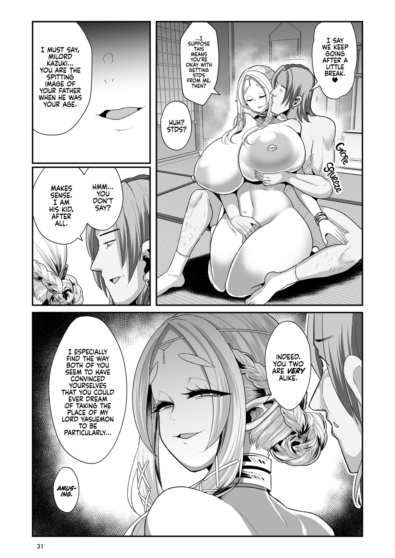 [Shinshunshantonshou (Bukatsu)]H Seidorei Elf no Souzoku Mondai ni Tsuite ~ Sougi-hen | Machinations of an Elven Concubine Part Two: Funeral[English] {2d-market.com} [Decensored] [Digital] Page 33