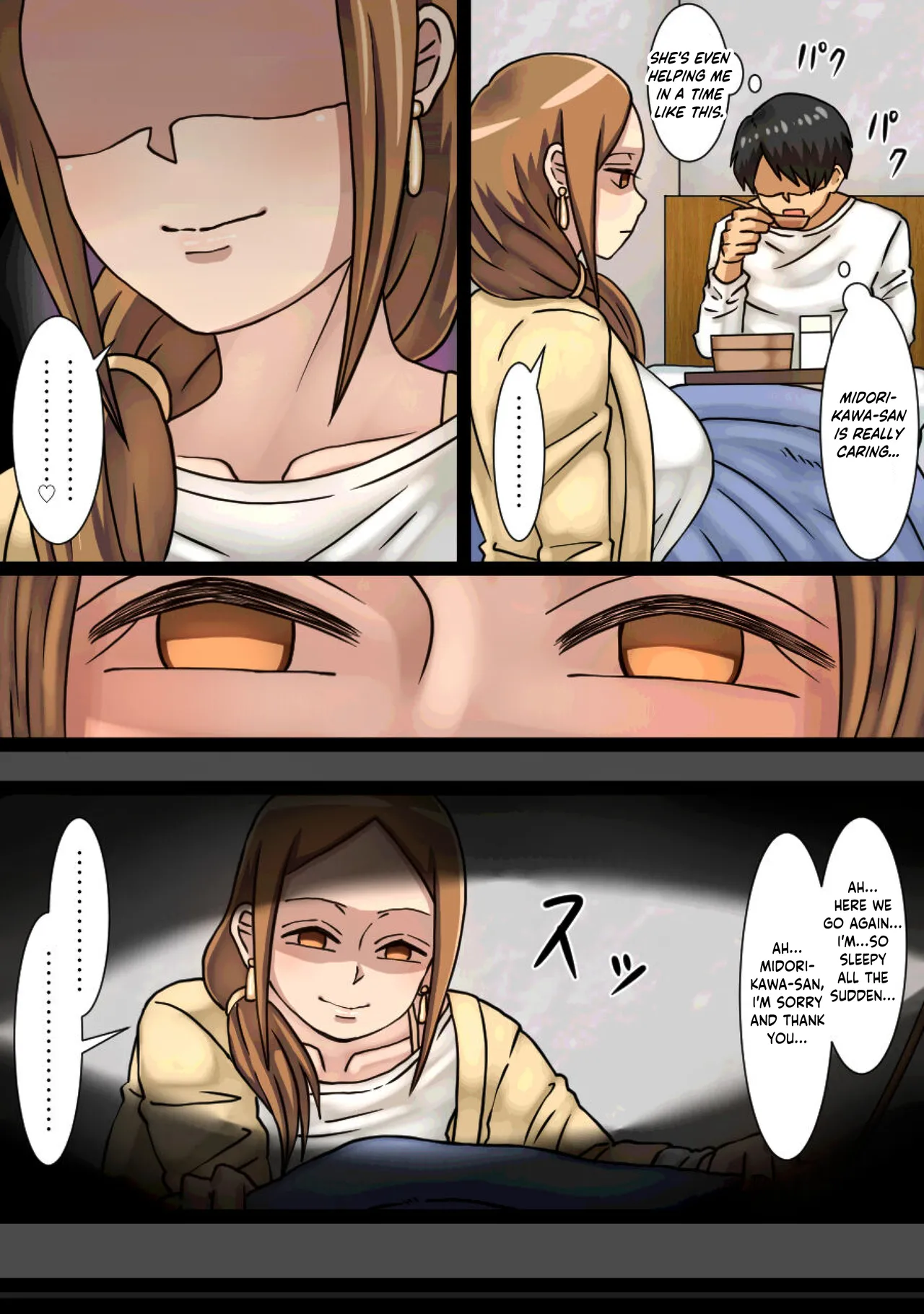 [Kaisendoh (Makuzira)]The Story of the Landlady Taking Advantage of Me While I Was Sleeping and Secretly Having Sex With Me[English] Page 14