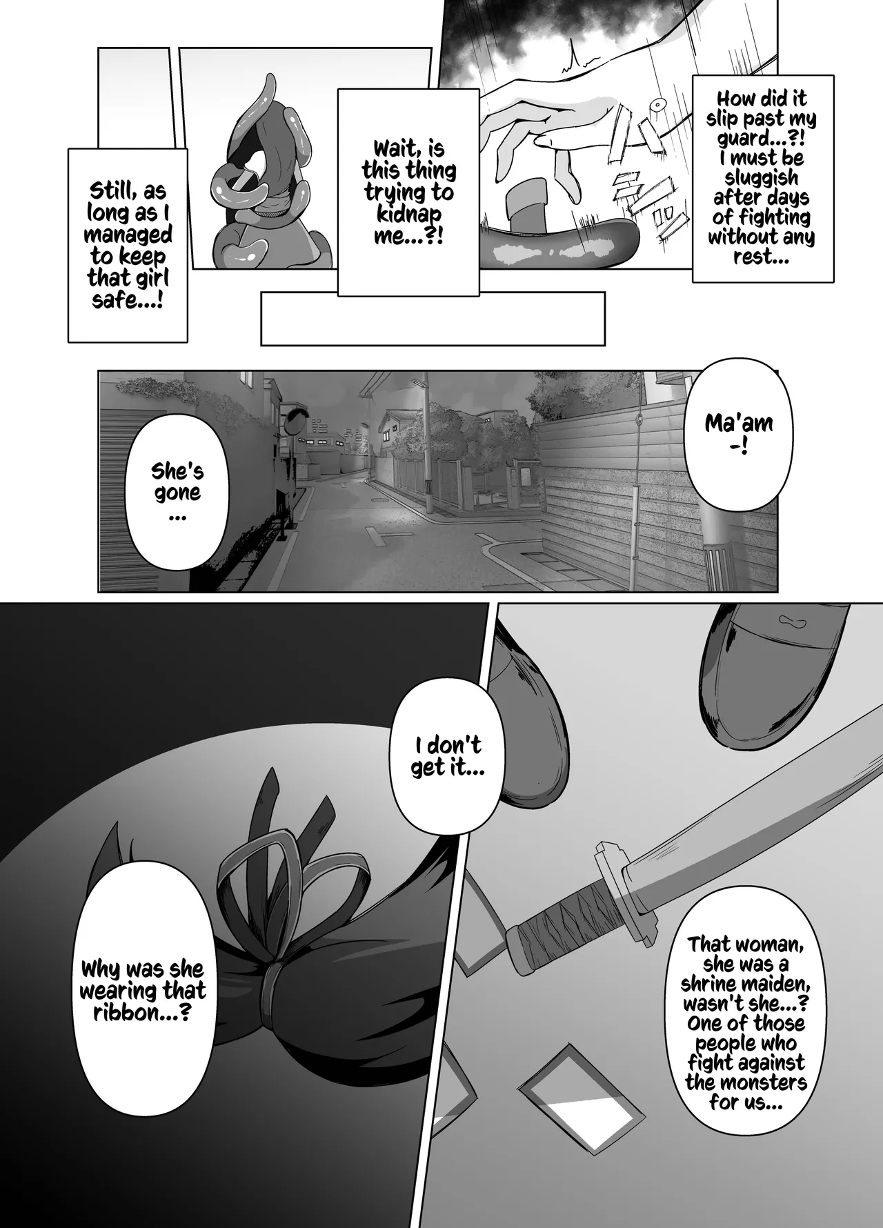[Round Trip (Yorigo Nomi)]Kamikakushi -Shokushu no Kaii ni Haiboku Suru Futanari no Miko-[English] [Kusanuu] Page 4