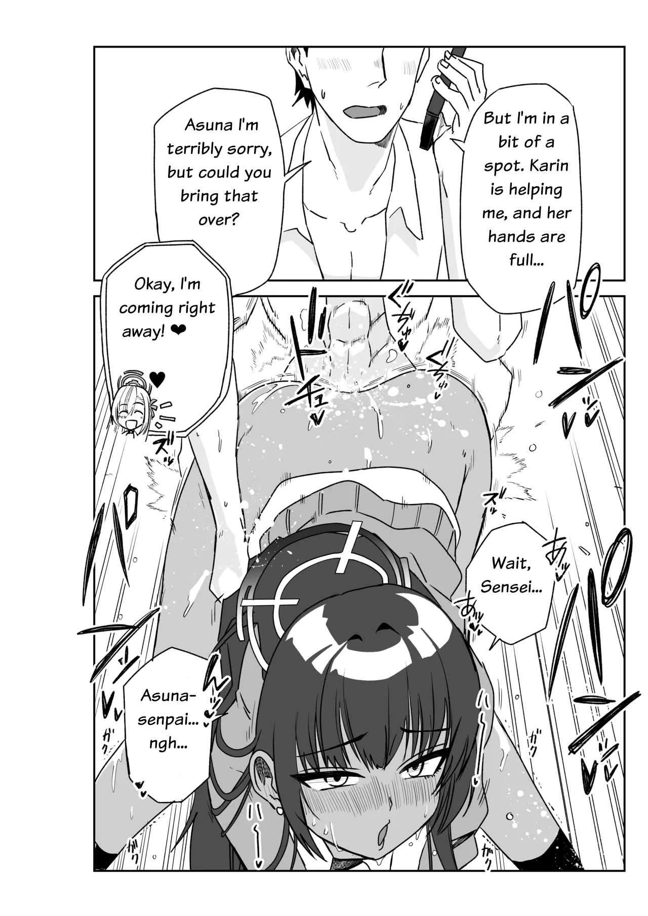 [Kyou Utamaro]Karin Assisting Sensei and Asuna Delivering a Forgotten Item(Blue Archive) Page 2