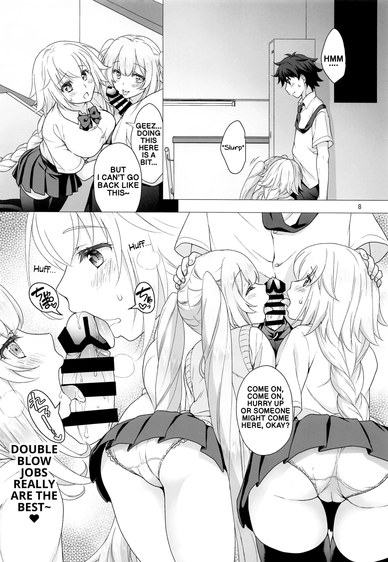[Marimo-ya (Mori Marimo)]CHALDEA GIRLS COLLECTION Jeanne & Marie Seifuku H Shimakuru Hon | CHALDEA GIRLS COLLECTION Jeanne & Marie High School Uniform Sex-filled Book(Fate/Grand Order) [English] Page 7