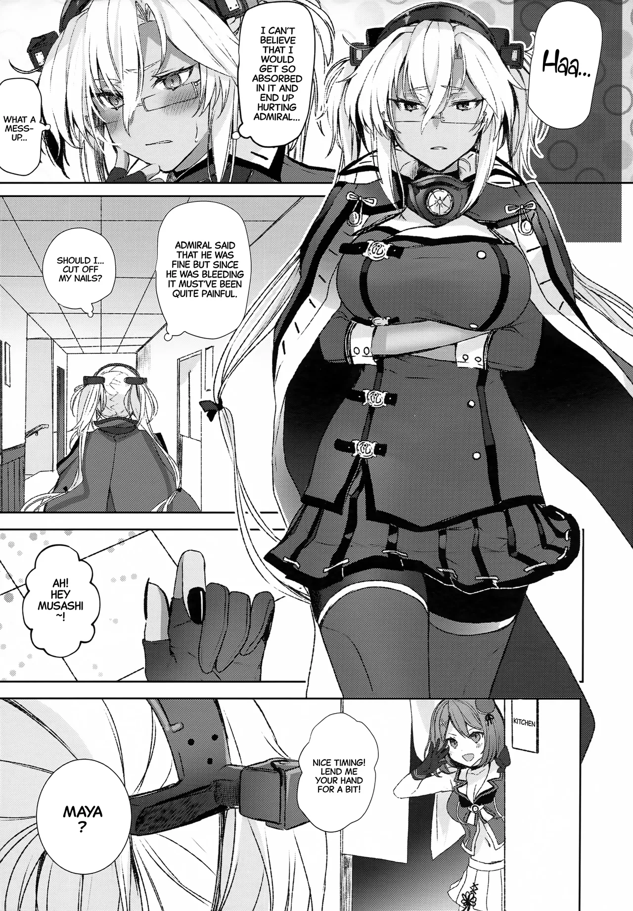 (Gunreibu Shuho Goudou Enshuu Reiwa Sannen Touki) [Marosaan (Yunamaro)]Musashi-san no Yoru Jijou Hisho-kan no Sajikagen-hen | Musashi's Nightly Affairs: The Secretary Ship's Determination -(Kantai Collection -KanColle-) [English] [CarlJPTL] Page 4