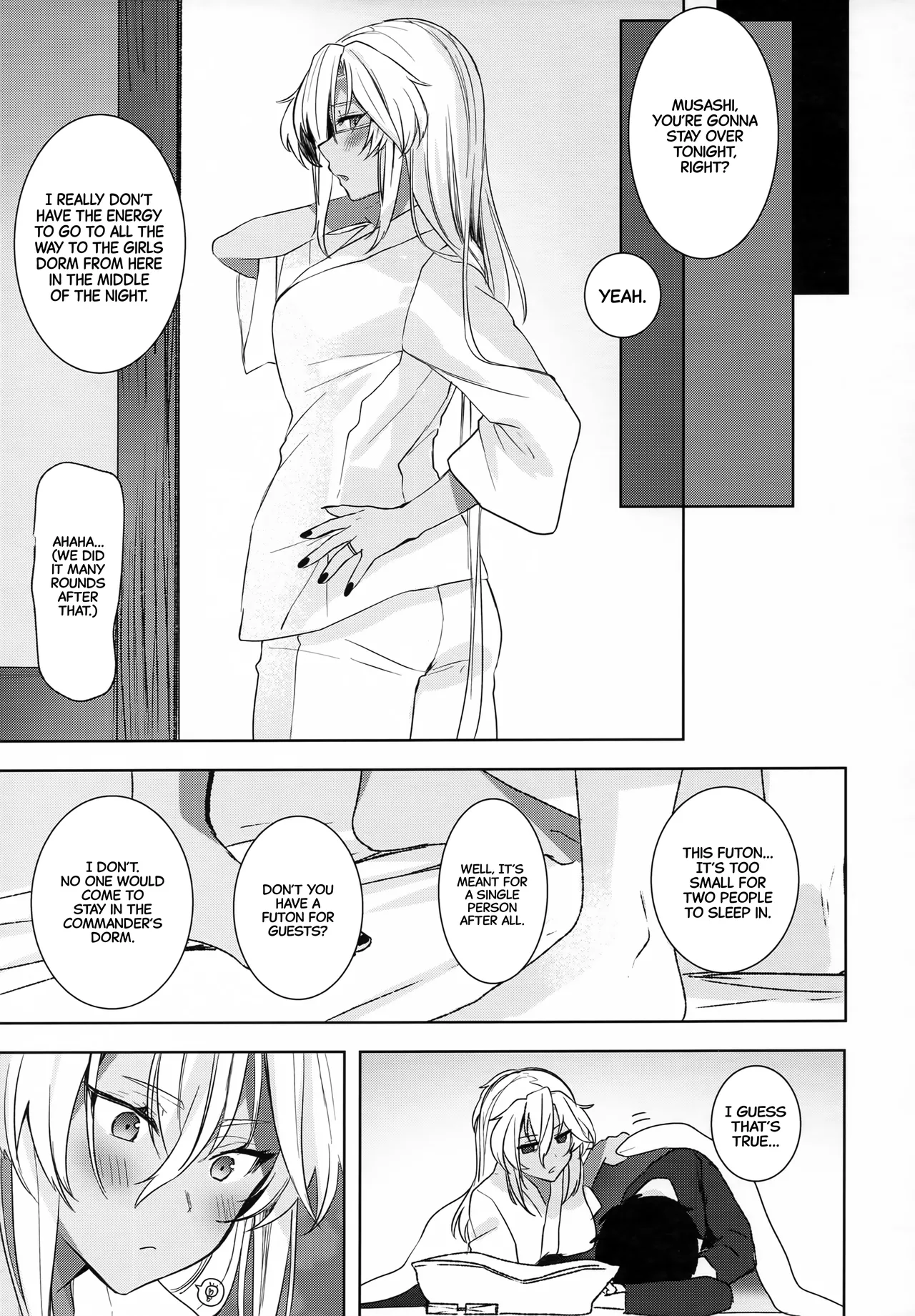 (Gunreibu Shuho Goudou Enshuu Reiwa Sannen Touki) [Marosaan (Yunamaro)]Musashi-san no Yoru Jijou Hisho-kan no Sajikagen-hen | Musashi's Nightly Affairs: The Secretary Ship's Determination -(Kantai Collection -KanColle-) [English] [CarlJPTL] Page 52