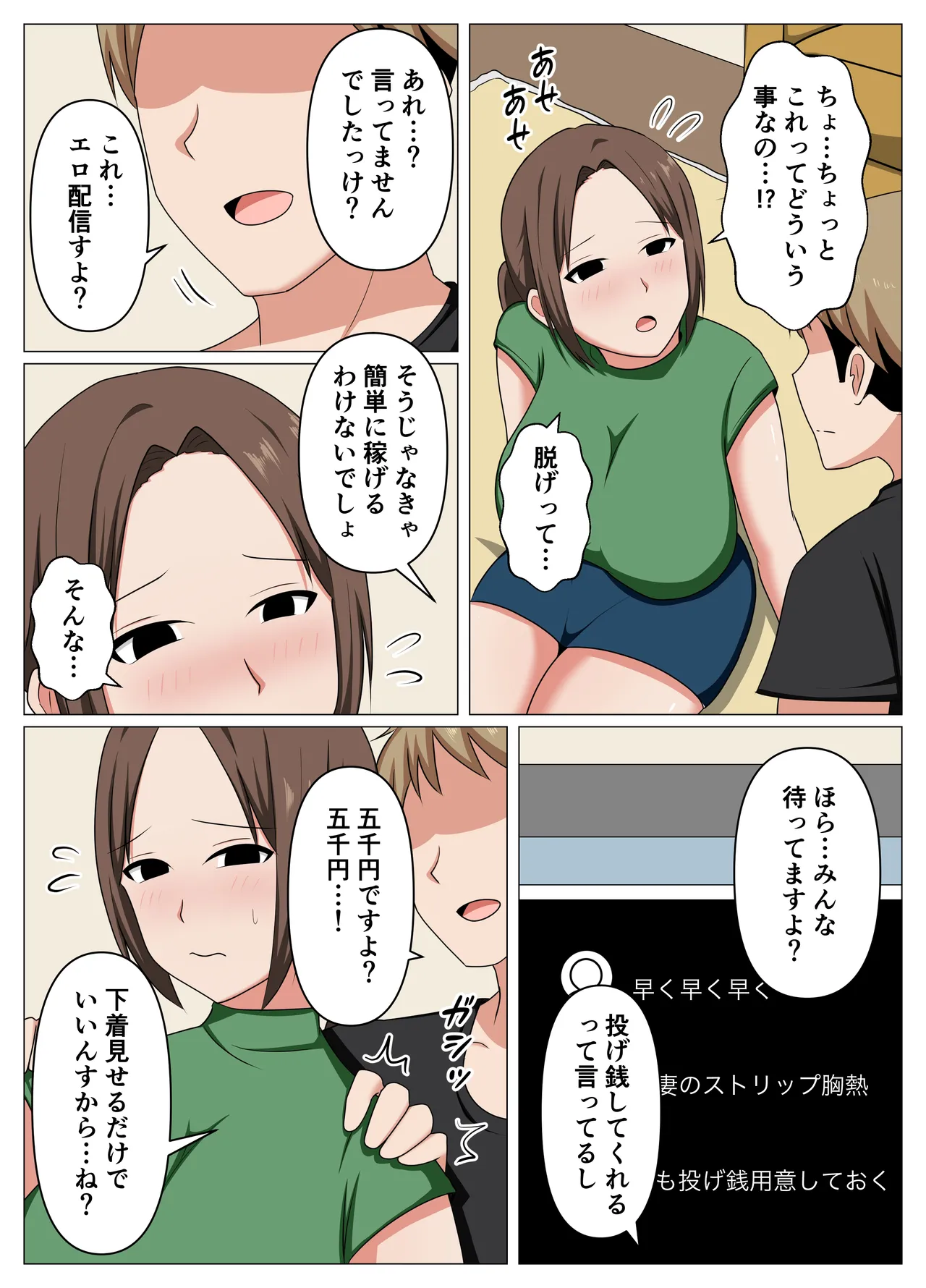 [Obasuko Soul]Beit-saki no Hitozuma ga Shakkin ni Komatteita node Ero Haishin ni Sasotte Mita. Page 8