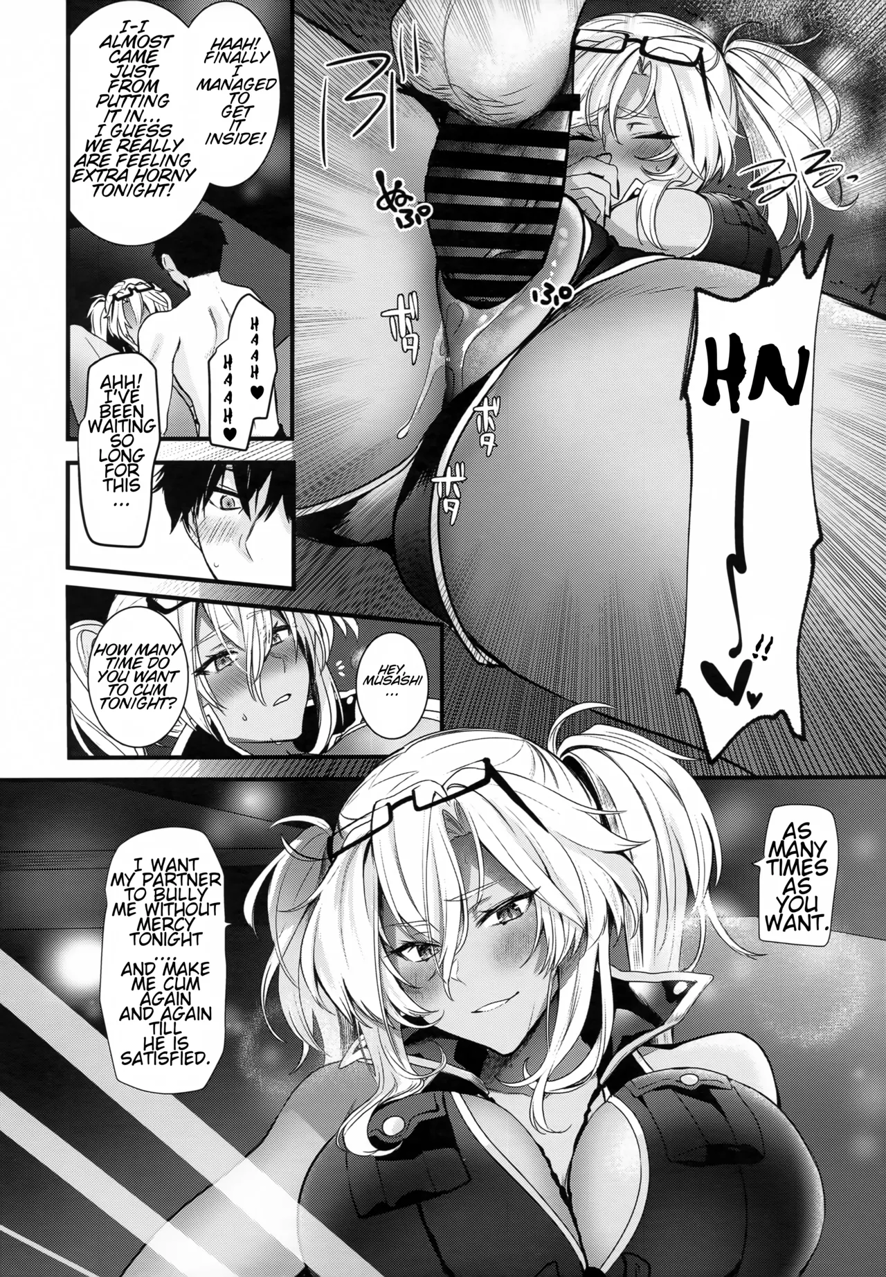 (C99) [Marosaan (Yunamaro)]Musashi-san no Yoru Jijou Yoi no Umi to Himegoto Hen | Musashi-san's Night Time Proclivities: The Secret of The Twilight Sea(Kantai Collection -KanColle-) [English] [CT Scans] Page 37