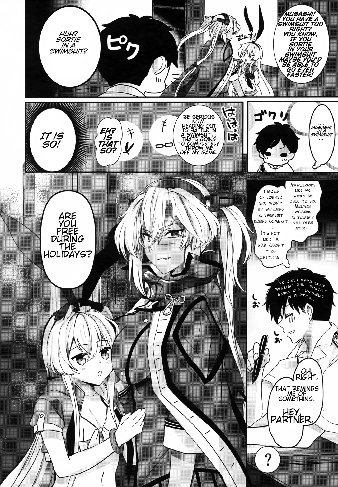 (C99) [Marosaan (Yunamaro)]Musashi-san no Yoru Jijou Yoi no Umi to Himegoto Hen | Musashi-san's Night Time Proclivities: The Secret of The Twilight Sea(Kantai Collection -KanColle-) [English] [CT Scans] Page 5