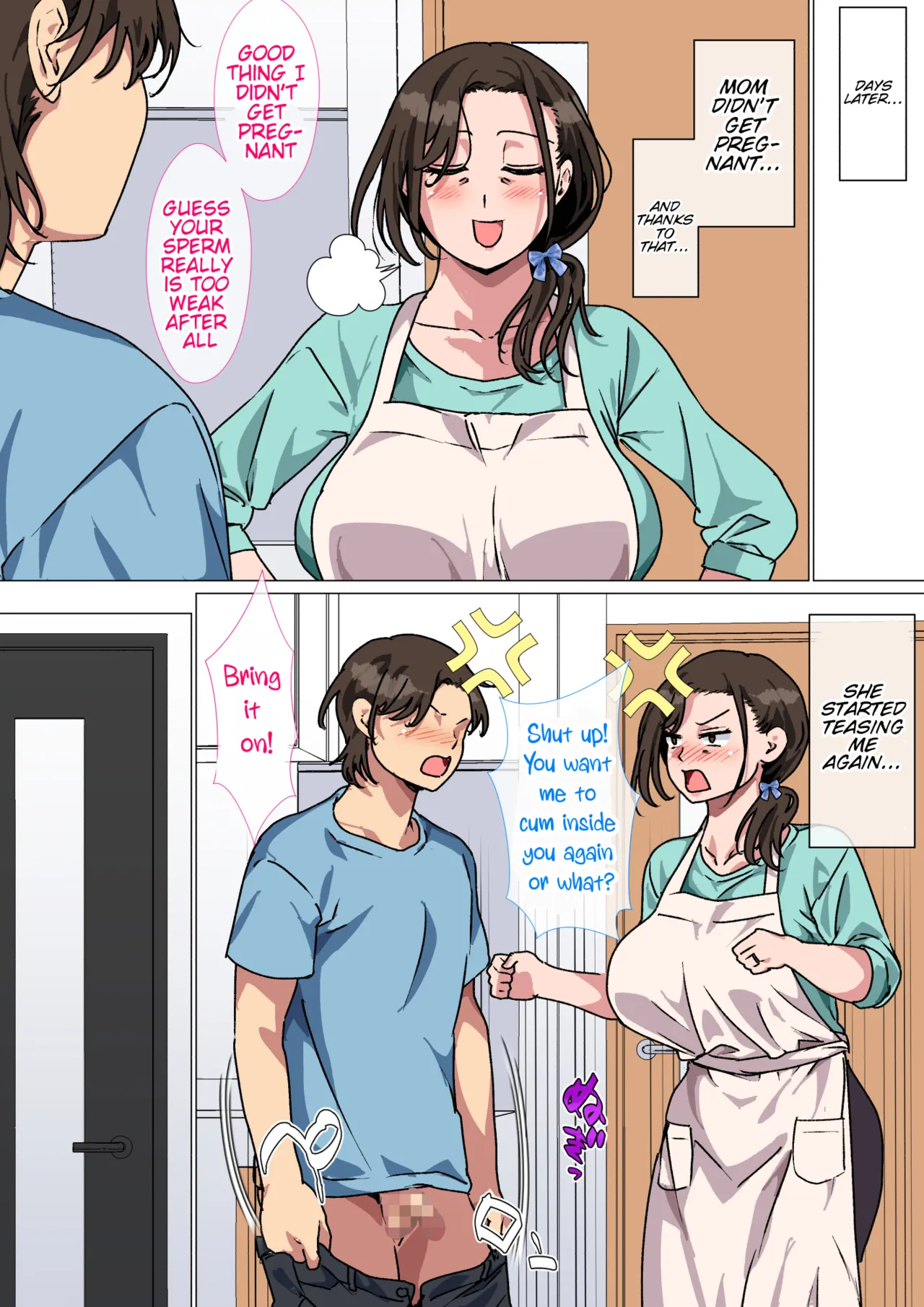 [Circle Spice]Haha ga Ecchi na Chouhatsu Shite Kita node Gaman Dekizu ni Hangeki Shimashita. | My mom started teasing me in a sexy way, so I couldn't help but fight back.[English] [WaterKujo] Page 57