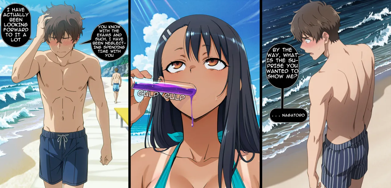 [GTSDimensionJumper]Giantess Comic - Beach Date with Nagatoro Goes Wrong[AI GENERATED] Page 3