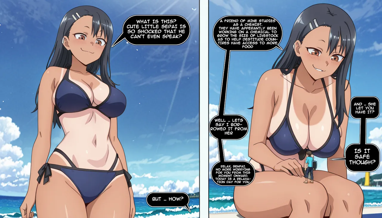 [GTSDimensionJumper]Giantess Comic - Beach Date with Nagatoro Goes Wrong[AI GENERATED] Page 5