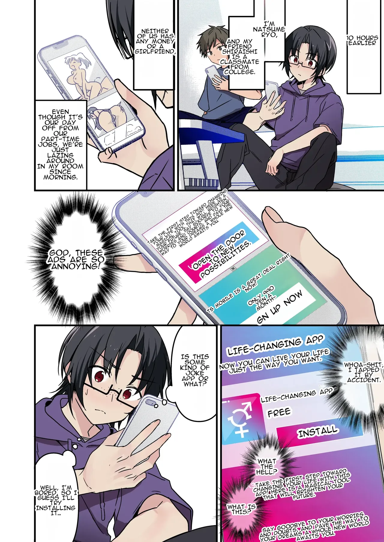 [TSF no F (NOMU)]Jinsei Kaihen Appli de Barairo no Hibi? ~Jibun o Ukkari Dosukebe Bishoujo ni~ | Rosy Days with a Life-Altering App? ~Accidentally Turning Myself (♂) into a Super Lewd Beauty (♀)~ Page 4