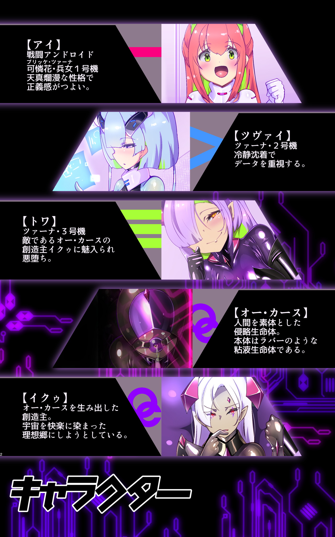 [Yaseuma Lo-Ru (Netsuki no Yoto, Bungo Meibutsu Dangojiru Teishoku)]Majime na Tensei Nyotaika Android ga Kairaku-zeme no Hate ni Bakunyuu Akuochi Suru Manga ~Purikketsuana Zwei~ Page 2