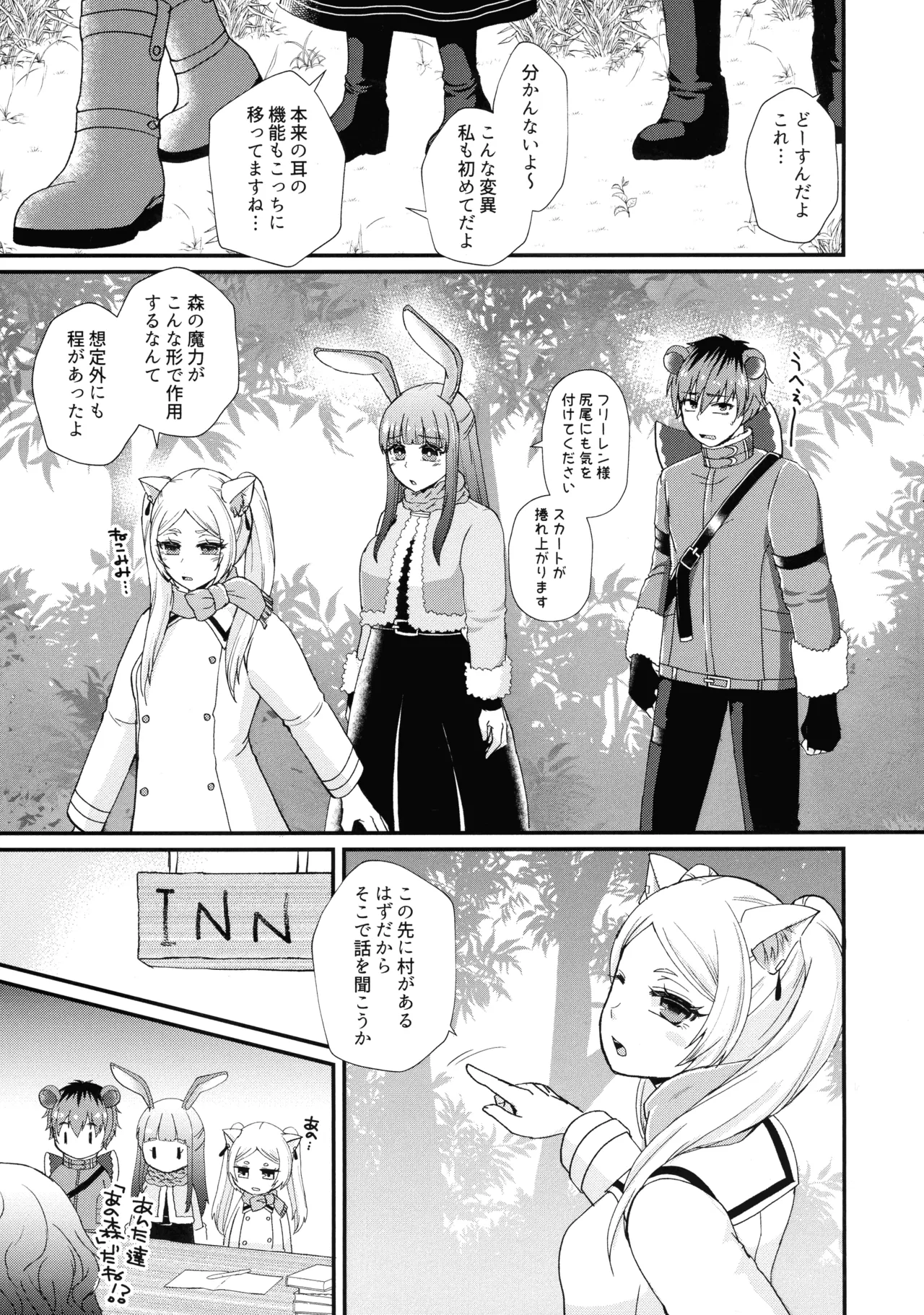 (C107) [AYAMEYA (Iori Ayaka)]Mahou no Mori no Usako to Nyanko(Sousou no Frieren) Page 4