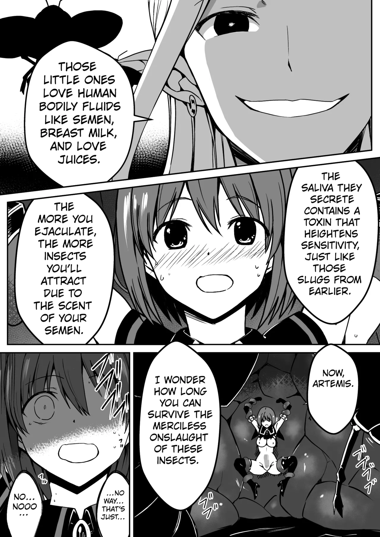 [Milk Dipper]Rankou Tenshi Artemis ~Nikutai Kaizou Sare Mushi to Shokushu de Akuochi Suru Made Ikasaremakutta Shoujo no Matsuro~ | BRILLIANT LIGHT ANGEL ARTEMIS THE FATE OF THE GIRL WHOSE BODY WAS TRANSFORMED, RELENTLESSLY DRIVEN TO ORGASM BY INSECTS AND TENTACLES, UNTIL SHE FINALLY SUCCUMBED TO DARKNESS.[English] [Kuraudo] Page 31