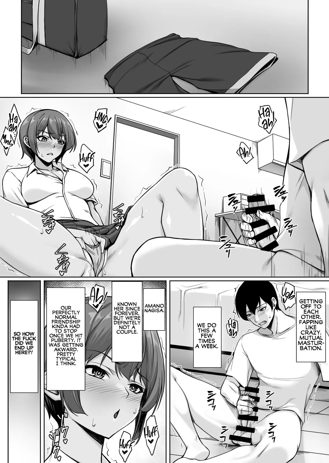 [Yuuriko]Sougo Onanii de Osananajimi wa Itsumo Iku! ~Kore Ijou Iku to Tomaranai yo?~ | My Childhood Friend Loves It When We Jerk Off Together! But What Will Happen If We Keep Going!?[English] [KM_42] Page 6