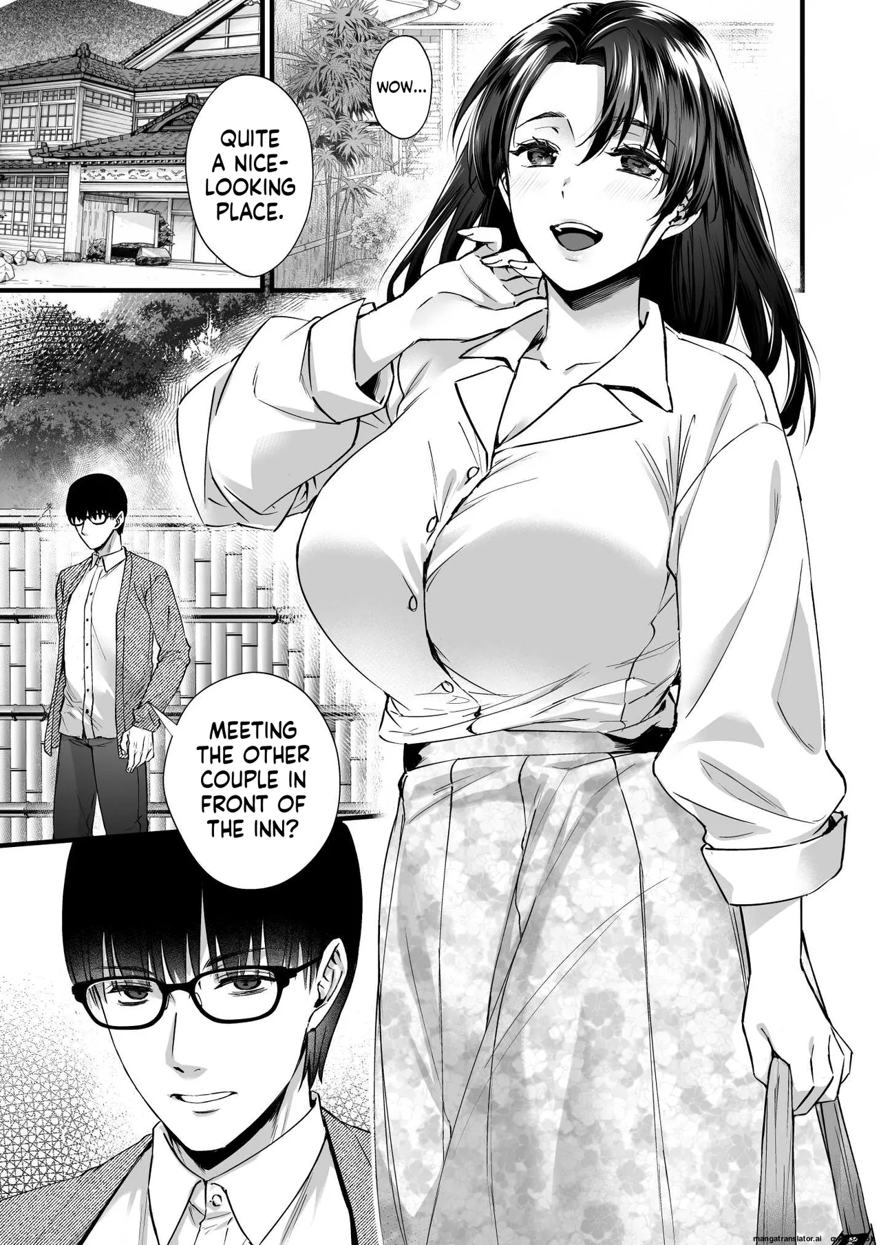 [Himeya (Abe Inori)]Dohamari Suru Hodo Kimochiii! Junpaku Fuufu to Yarichin Couple no Swapping Onsen[MTL] Page 3