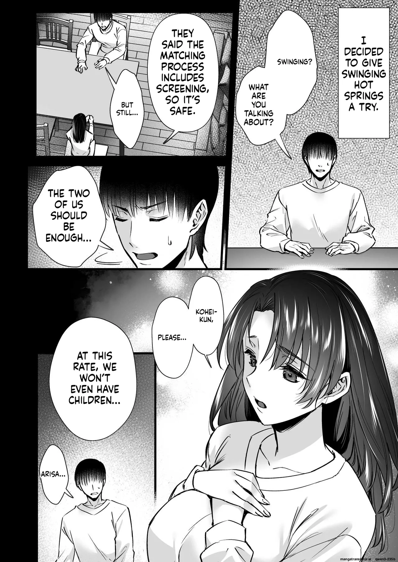 [Himeya (Abe Inori)]Dohamari Suru Hodo Kimochiii! Junpaku Fuufu to Yarichin Couple no Swapping Onsen[MTL] Page 8