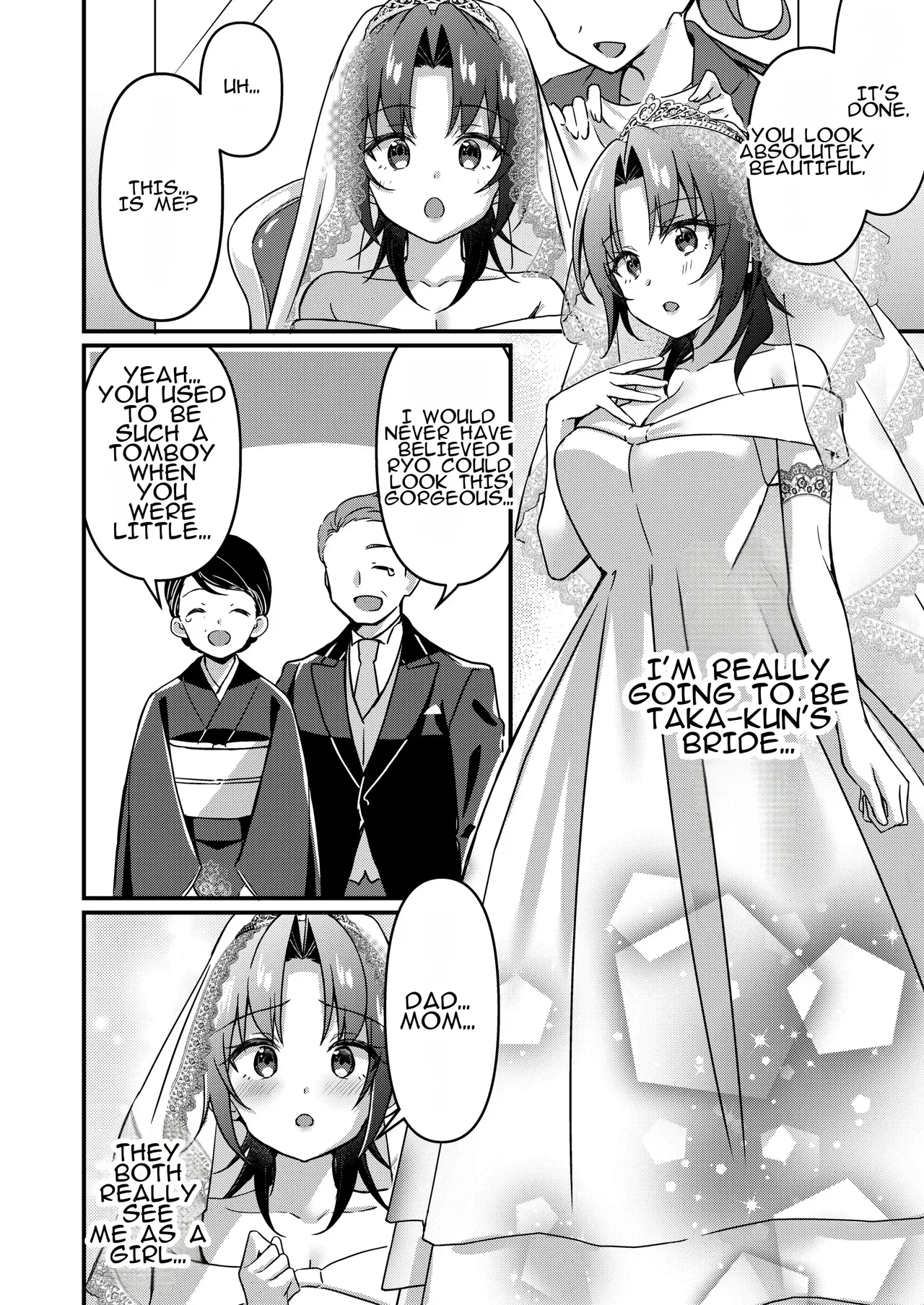 [TSF no F (NOMU)]Jinsei Kaihen Appli de Barairo no Hibi! ~Boku♂ wa Shiawase na Hanayome♀~ | A Life-Changing App Brings Rosy Days! ~I♂ Am a Happy Bride♀~ Page 15