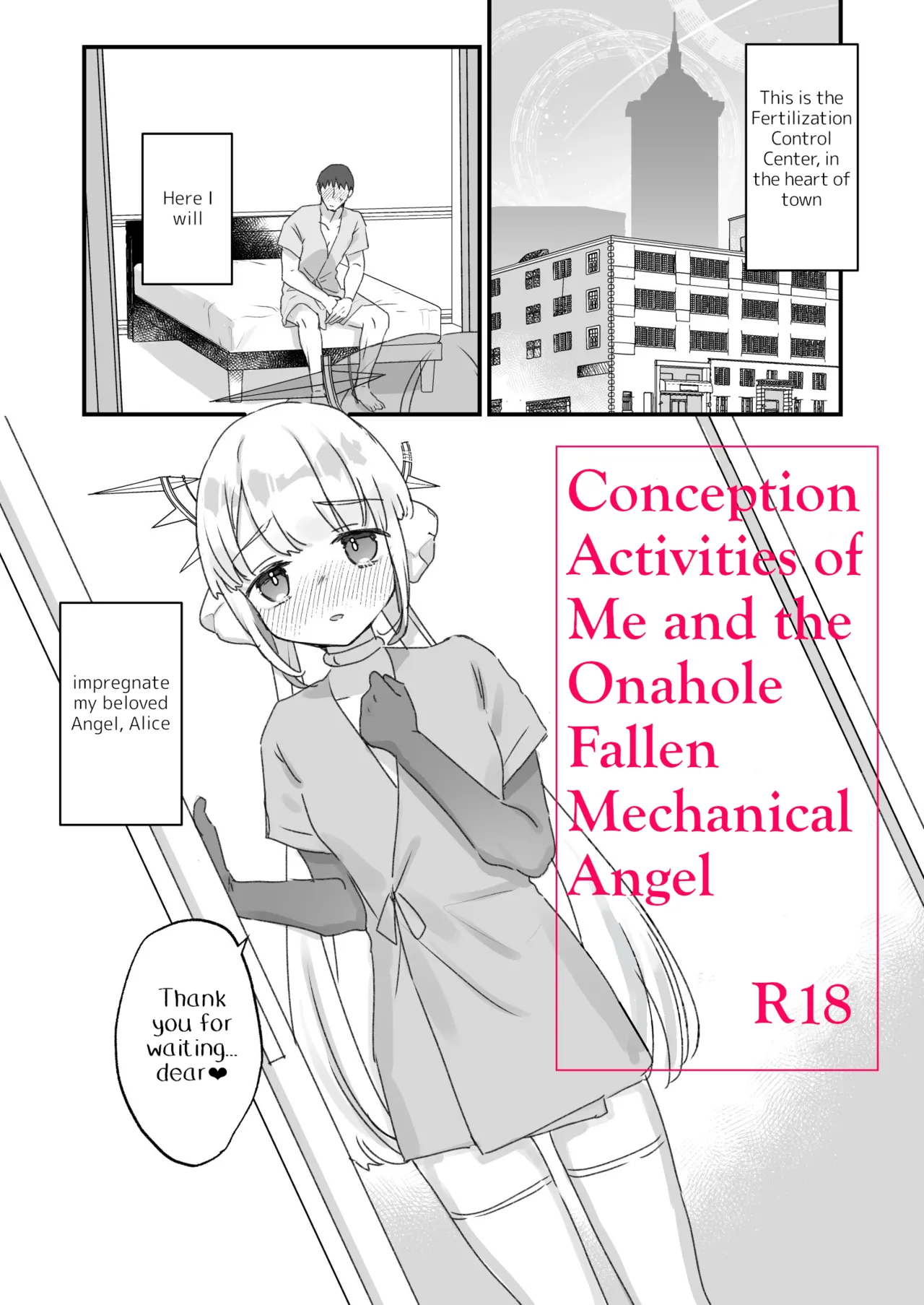 [Tenkirin (Kanroame)]Onaho Ochishita Kikai Tenshisama to Ore no Ninshin Katsudou | Conception Activities of Me and the Onahole Fallen Mechanical Angel[English] [Digital] Page 1