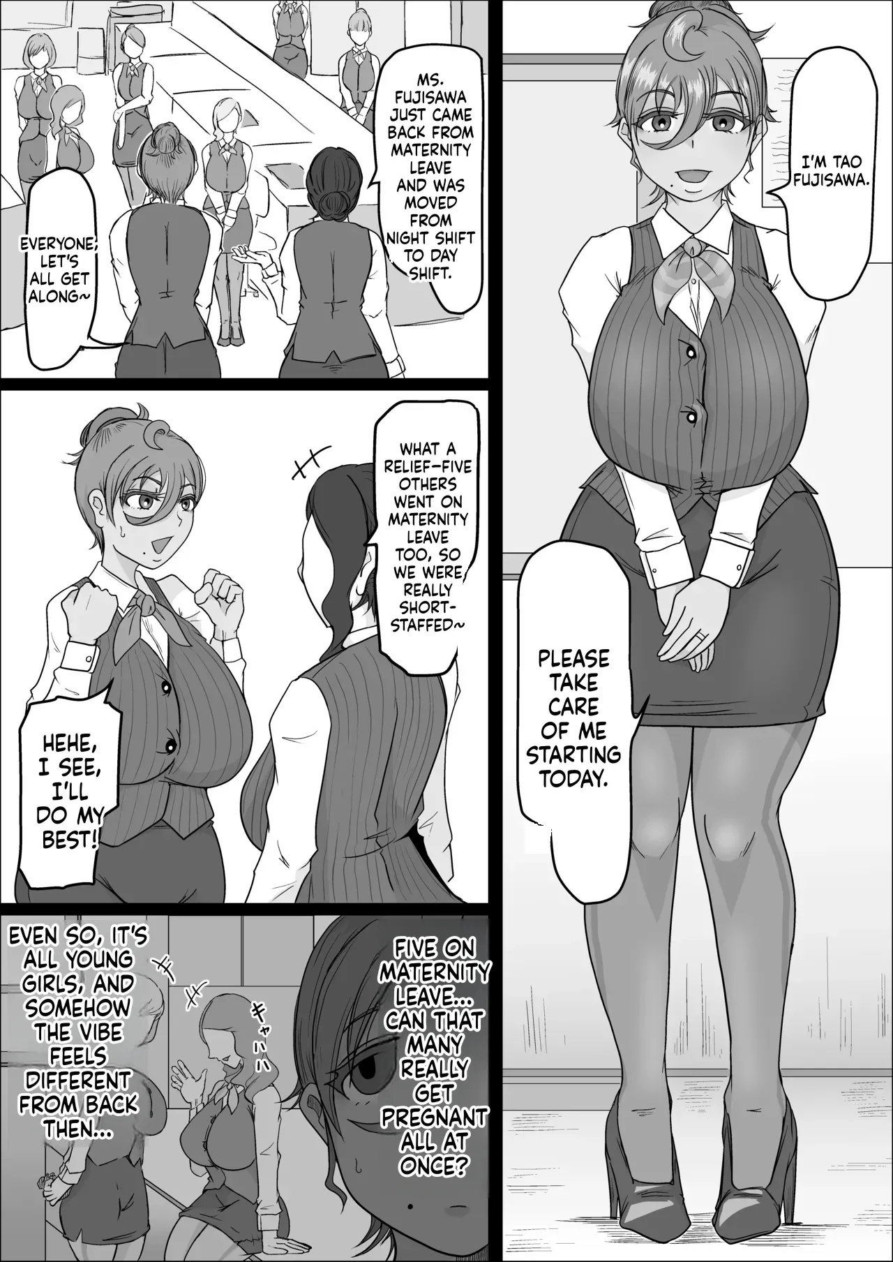 [Hitoshi Yura]Koujou Yakin Dosukebe Onna wa Dokusen Dekinai Hanashi Zenpen | Night Shift at the Factory - A sexy Woman can't be kept all to yourself[English] Page 3