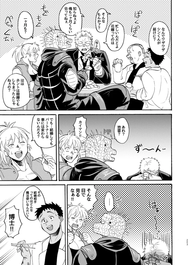 [Meloss]【Reprint of Shinnoi Doujinshi】Honeymoon Night(Dorohedoro) Page 200
