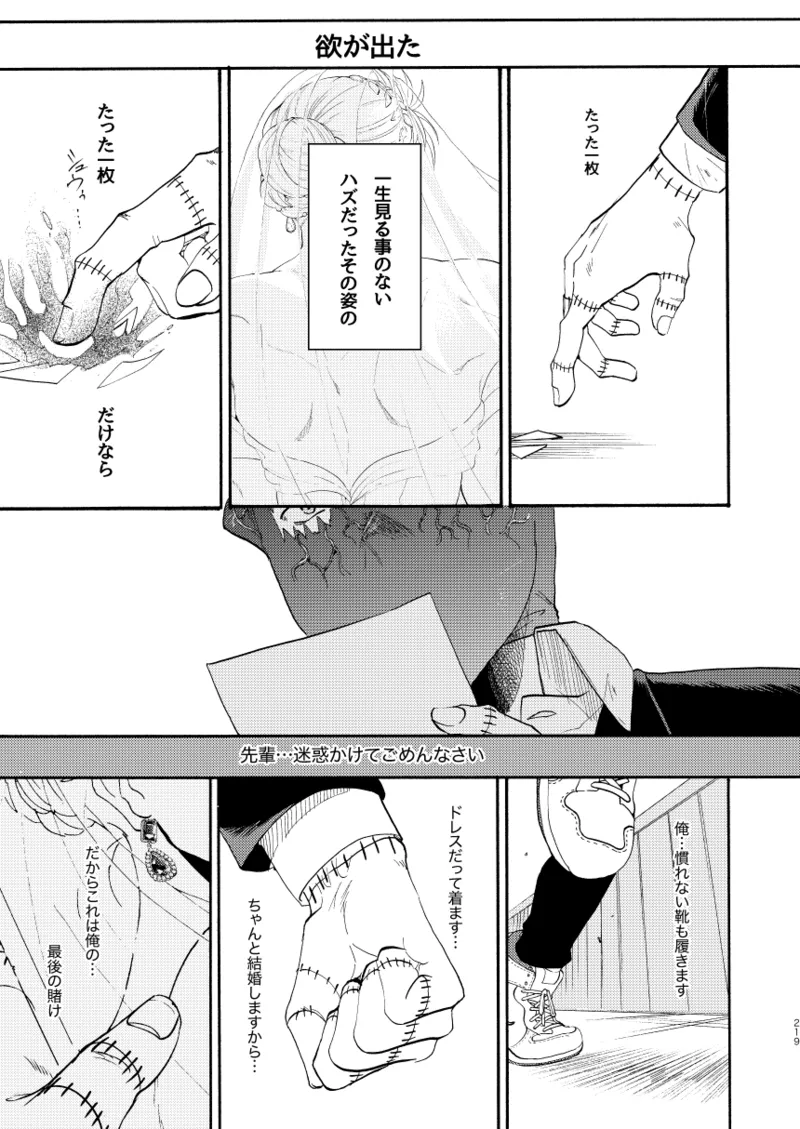 [Meloss]【Reprint of Shinnoi Doujinshi】Honeymoon Night(Dorohedoro) Page 216