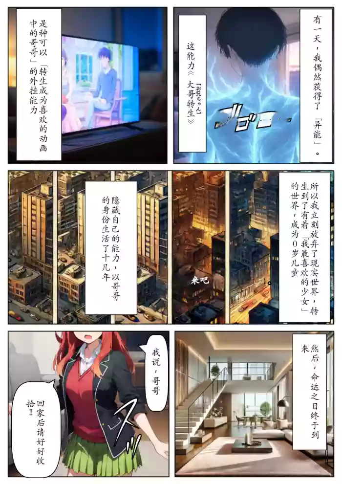 セリフ有りCG版【五月編】 俺は大好きな五つ子姉妹のお兄ちゃんになる 〜チート能力《お兄ちゃん転生》で俺は無双する〜[AI Generated]