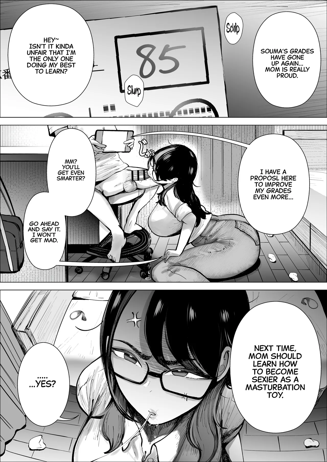 [takaya (Fukuhara Takaya)]Tesuto no Tensuu ga Agaru Nara Ona Ho Ni Mo Natte Kureru Gouri Teki Na o Kaa-san | My rational Mother who's even willing to become my masturbation toy if it means improving my grades[English] [YonaScans] Page 25