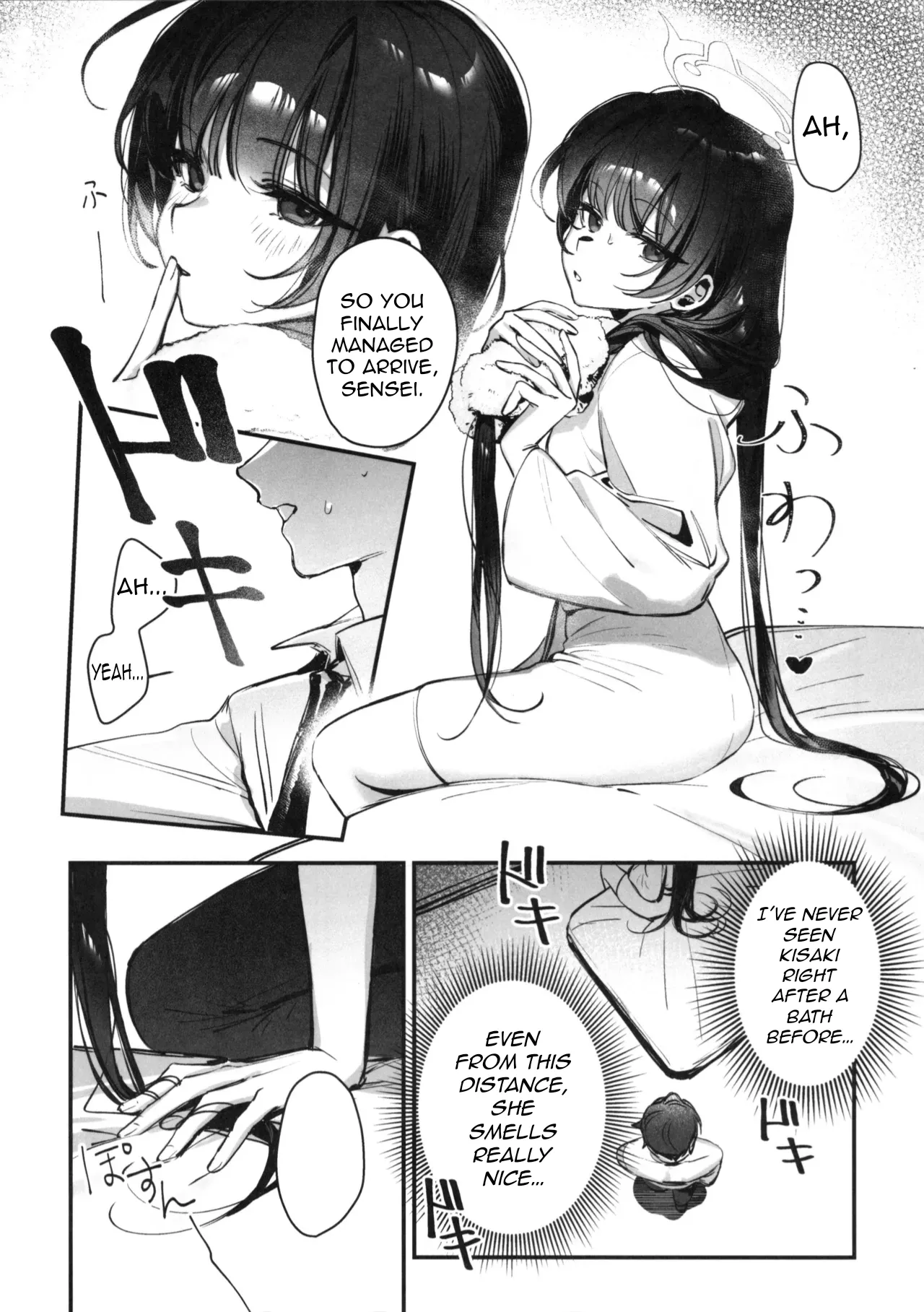 (C106) [Gyoza Baby (Waraiwari Gyoza)]Kisaki Kaichou! Ofuro Agari no Service Time!?(Blue Archive) [English] [N.B.C.J.B.S] Page 4