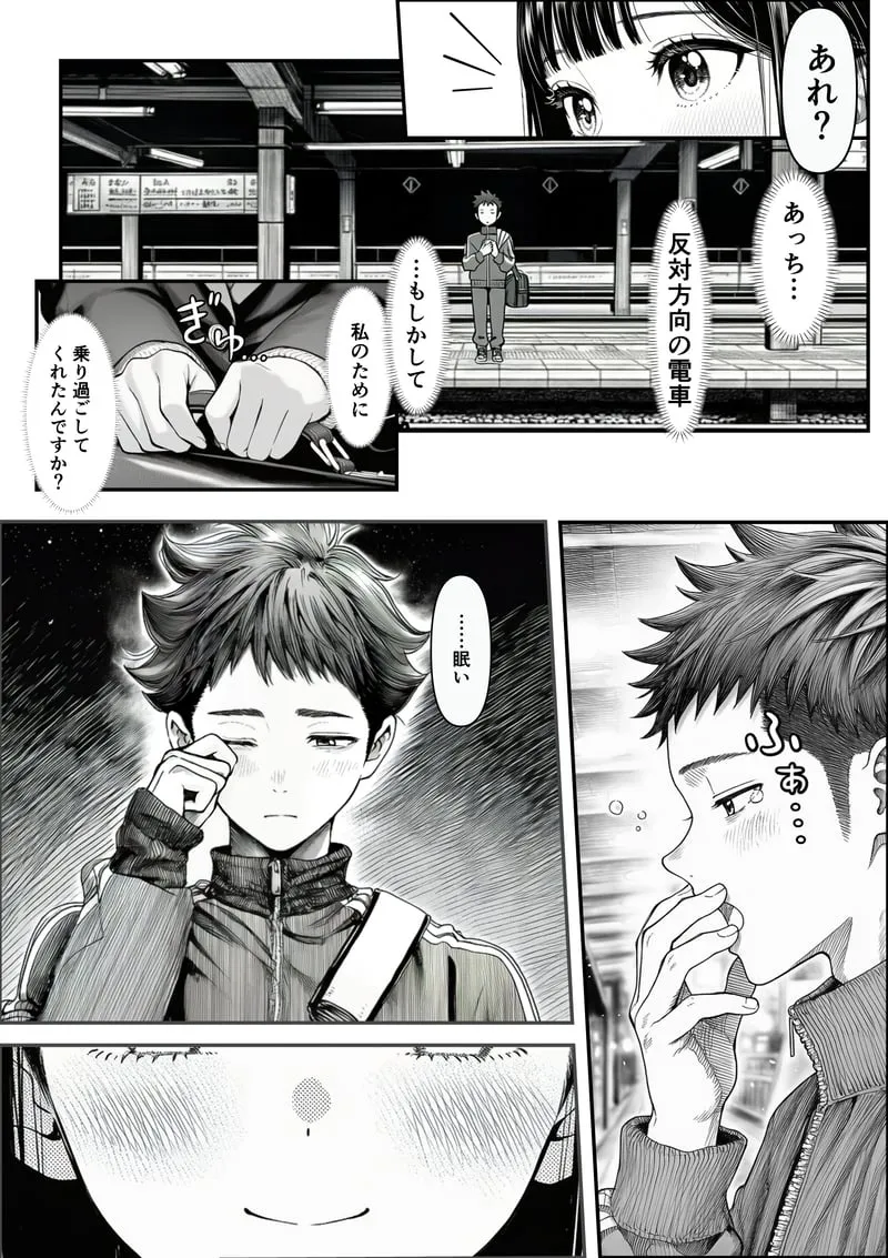 [Yoakubi Shoutai]Densha de Nandomo Kata ni Motarekakatte Kuru Onnanoko to, Kozukuri Sex Shite Shimatta[AI Generated] Page 11