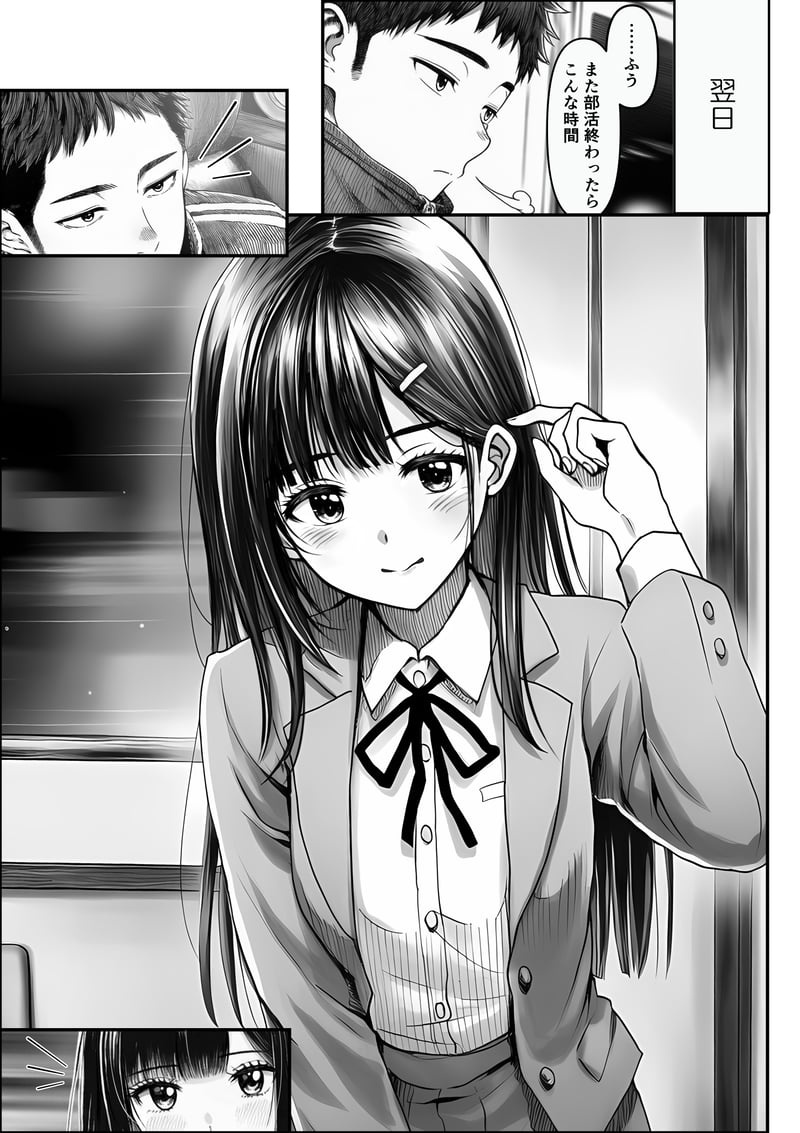 [Yoakubi Shoutai]Densha de Nandomo Kata ni Motarekakatte Kuru Onnanoko to, Kozukuri Sex Shite Shimatta[AI Generated] Page 12
