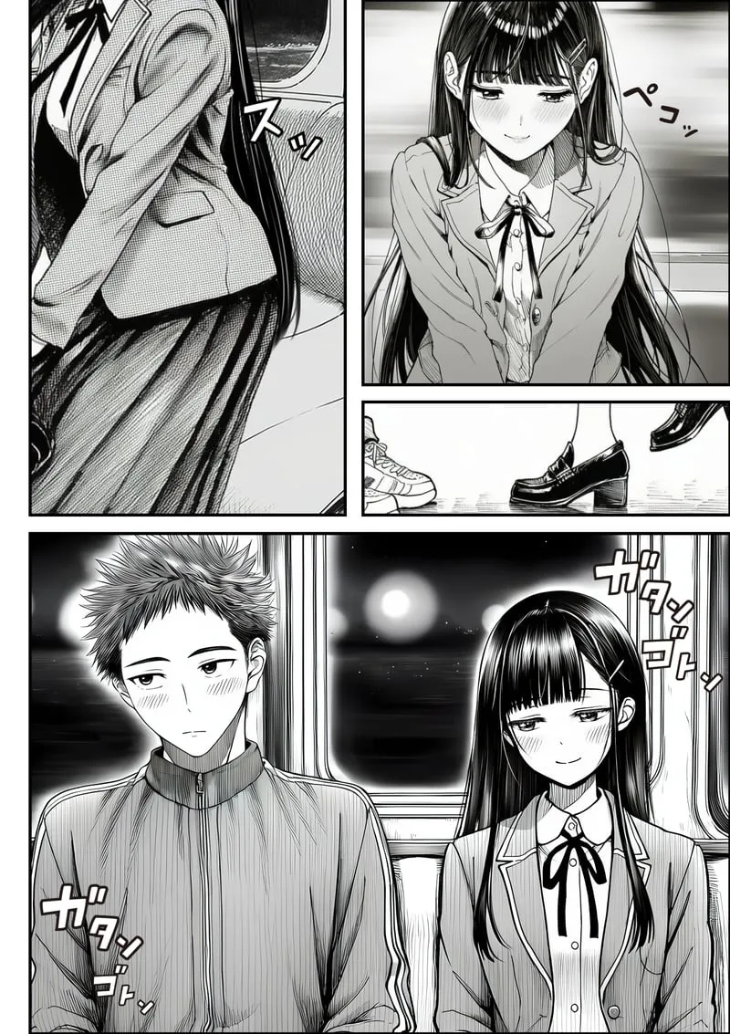 [Yoakubi Shoutai]Densha de Nandomo Kata ni Motarekakatte Kuru Onnanoko to, Kozukuri Sex Shite Shimatta[AI Generated] Page 13