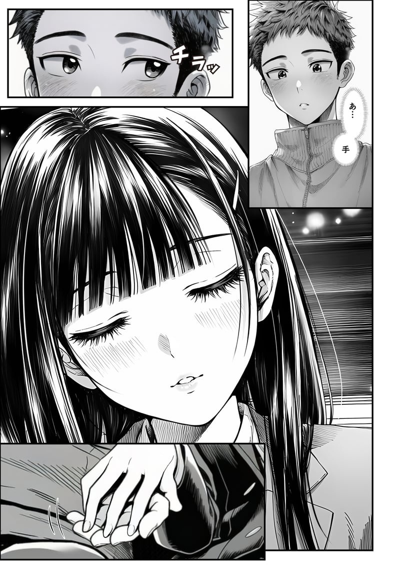 [Yoakubi Shoutai]Densha de Nandomo Kata ni Motarekakatte Kuru Onnanoko to, Kozukuri Sex Shite Shimatta[AI Generated] Page 16