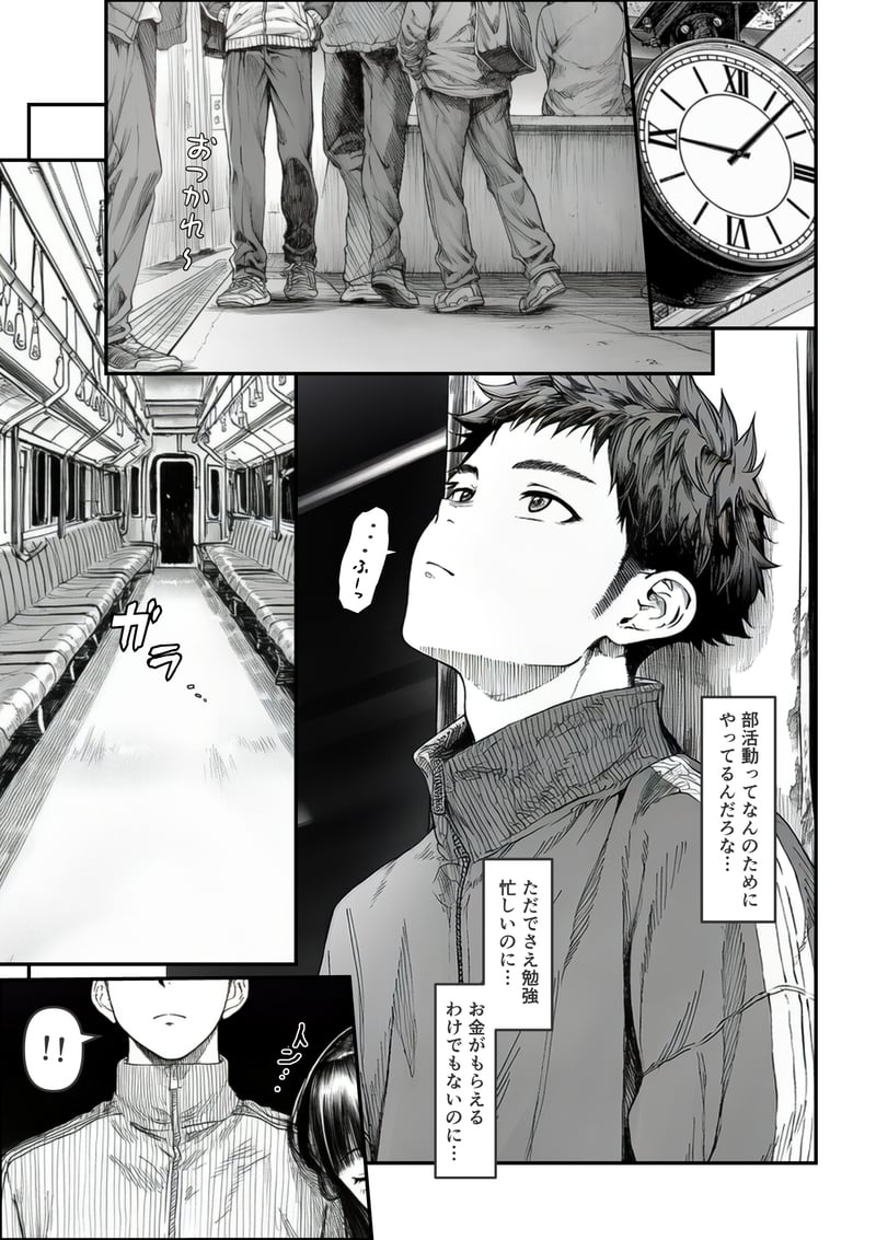 [Yoakubi Shoutai]Densha de Nandomo Kata ni Motarekakatte Kuru Onnanoko to, Kozukuri Sex Shite Shimatta[AI Generated] Page 2