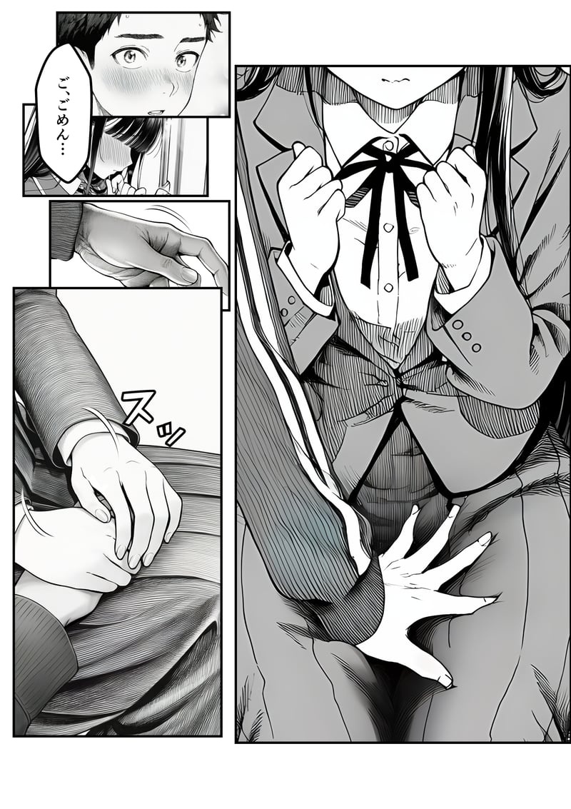 [Yoakubi Shoutai]Densha de Nandomo Kata ni Motarekakatte Kuru Onnanoko to, Kozukuri Sex Shite Shimatta[AI Generated] Page 23