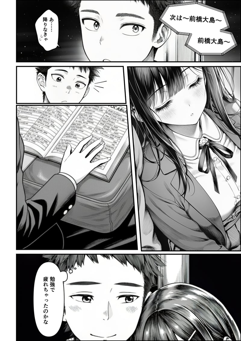 [Yoakubi Shoutai]Densha de Nandomo Kata ni Motarekakatte Kuru Onnanoko to, Kozukuri Sex Shite Shimatta[AI Generated] Page 5
