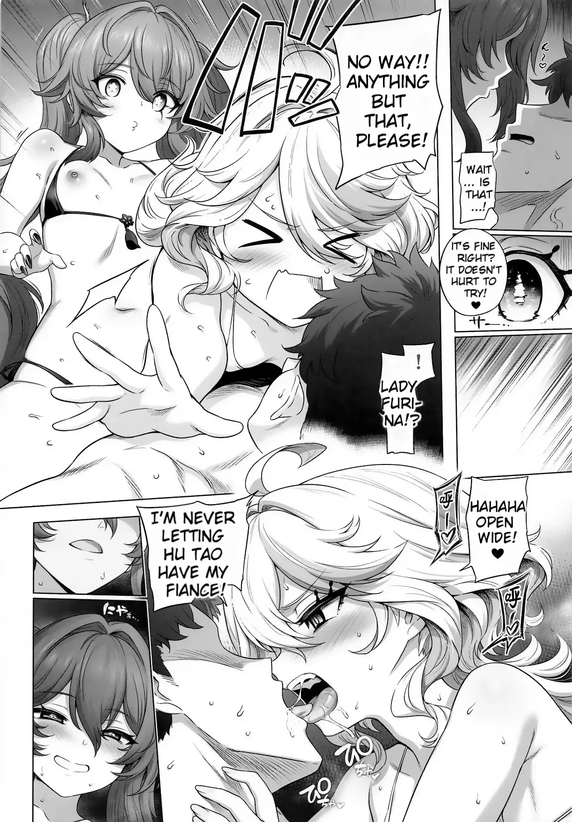 (C107) [Tottoko Starou (Mda Starou)]Furina Hu Tao Ninkatsu Kiroku | Furina & Hu Tao Pregnancy Record(Genshin Impact) [English] Page 7