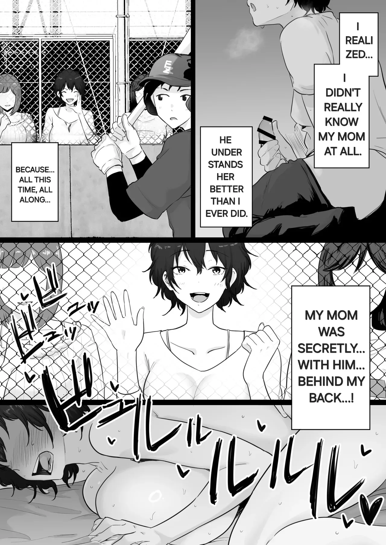 [Watson-dou]Daikirai na Yakyuubu Kantoku to Daisuki na Kaa-san no Sex wo Hitobanjuu Mita Yoru | The night i watched my beloved mother have sex with the baseball coach i hate![English] [Alyssaquenn] Page 47