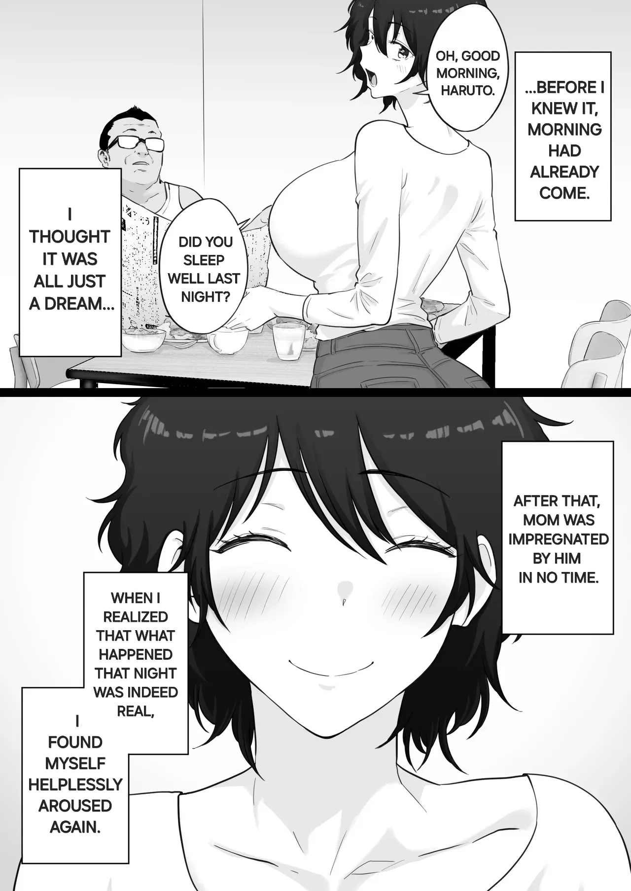 [Watson-dou]Daikirai na Yakyuubu Kantoku to Daisuki na Kaa-san no Sex wo Hitobanjuu Mita Yoru | The night i watched my beloved mother have sex with the baseball coach i hate![English] [Alyssaquenn] Page 58
