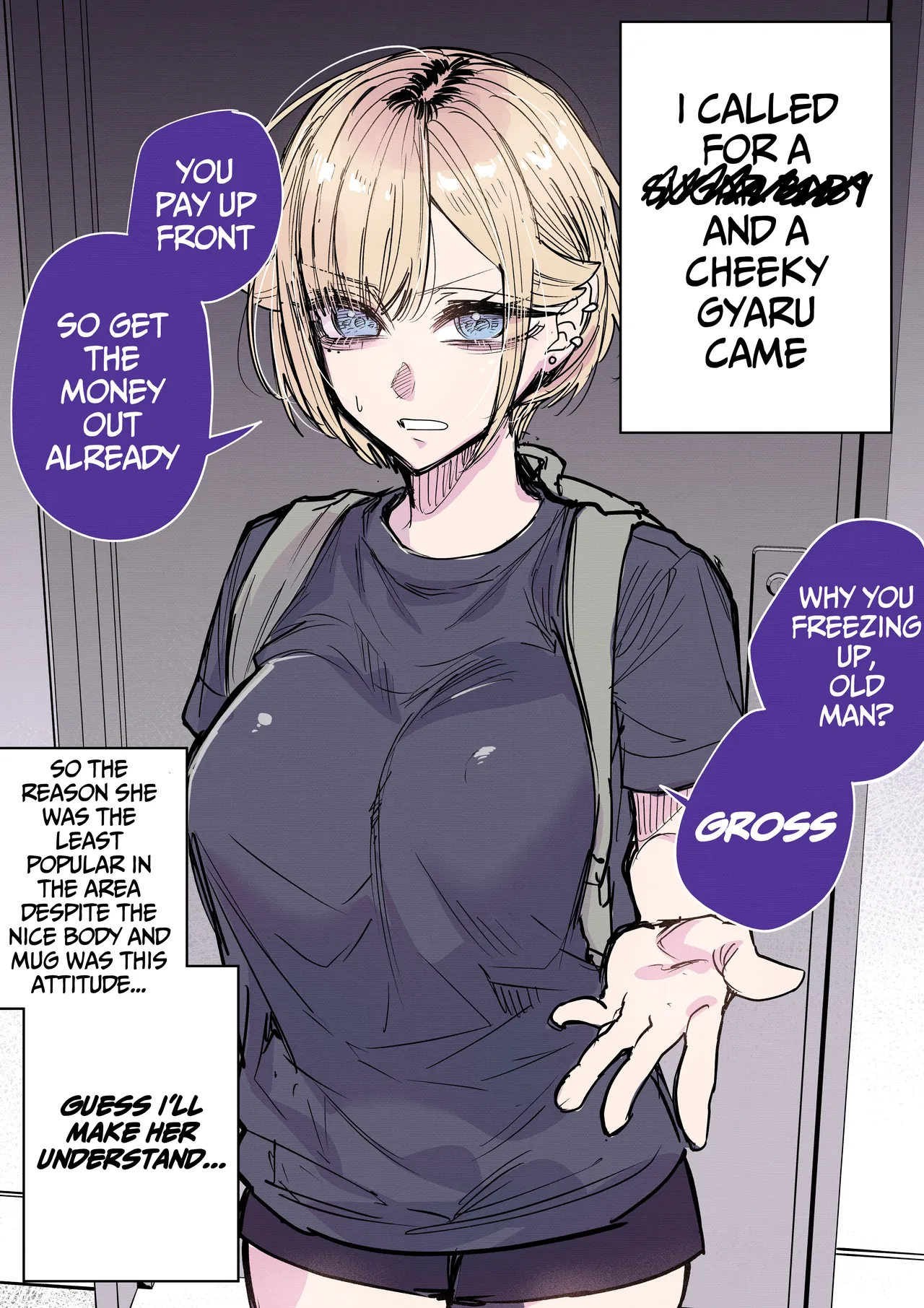 [Egaki Numa]Making a Cheeky Gyaru Understand with Raw Sugar Daddy Sex + Full-Color Edition(Namaiki na Gyaru Ane o Wakaraseru Hanashi) [English] [Sloppy Rizz Scans] Page 9