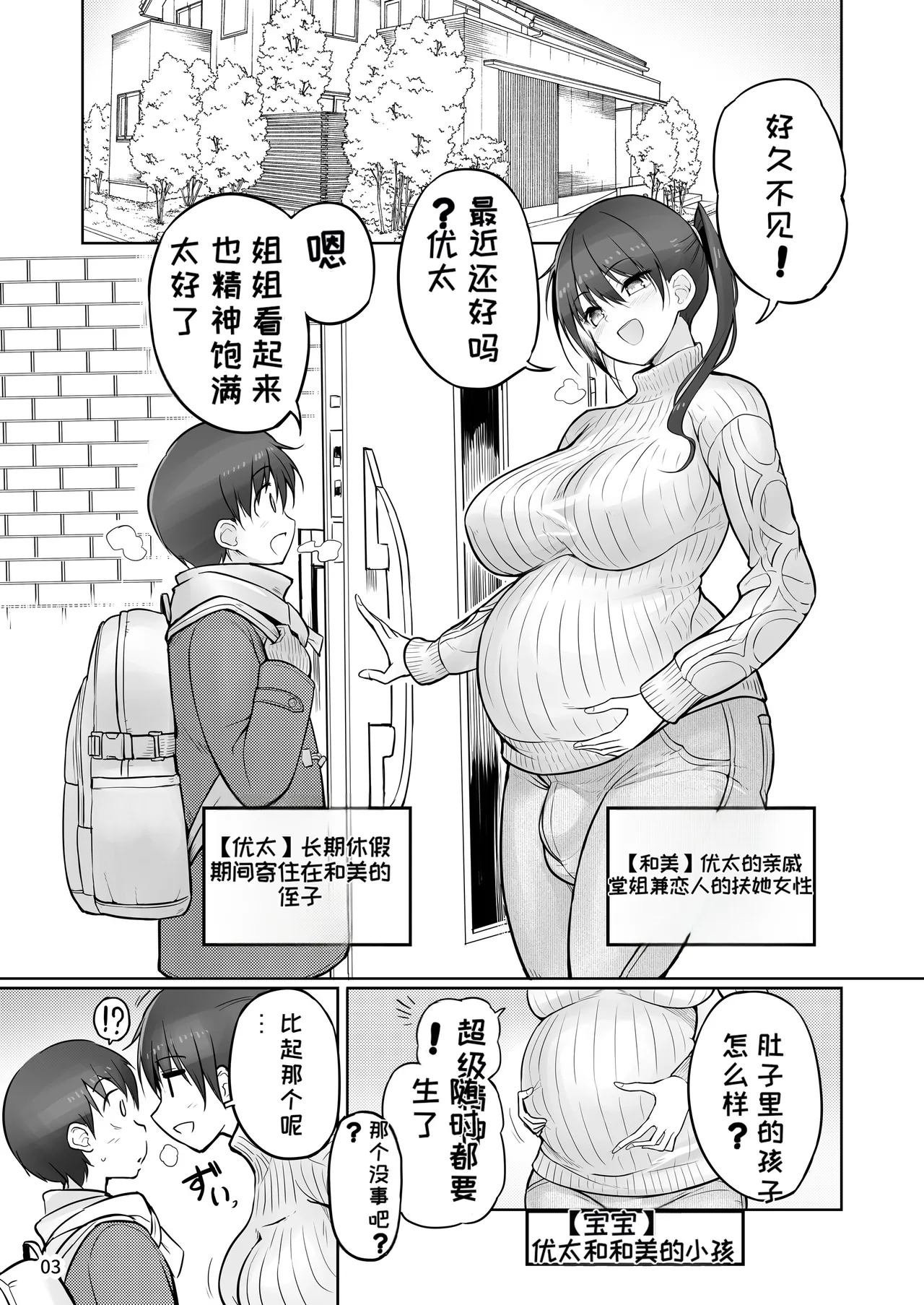 [Efuya (Messy)]Futanari Onee-chan Seieki Furo Shussan Sex[Chinese] [MTL] [Digital] Page 3