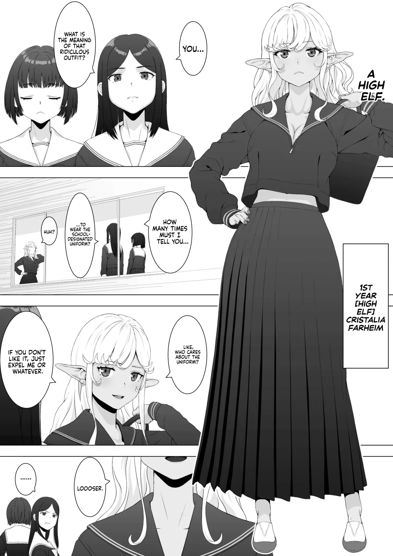 [FULLBOTTOM]Sukeban Kuro Gal Elf o Futanari Chinpo de Wakarasetai | Putting the Delinquent Dark-Gyaru Elf in Her Place With My Futa Cock[English] [Castle TL] Page 7