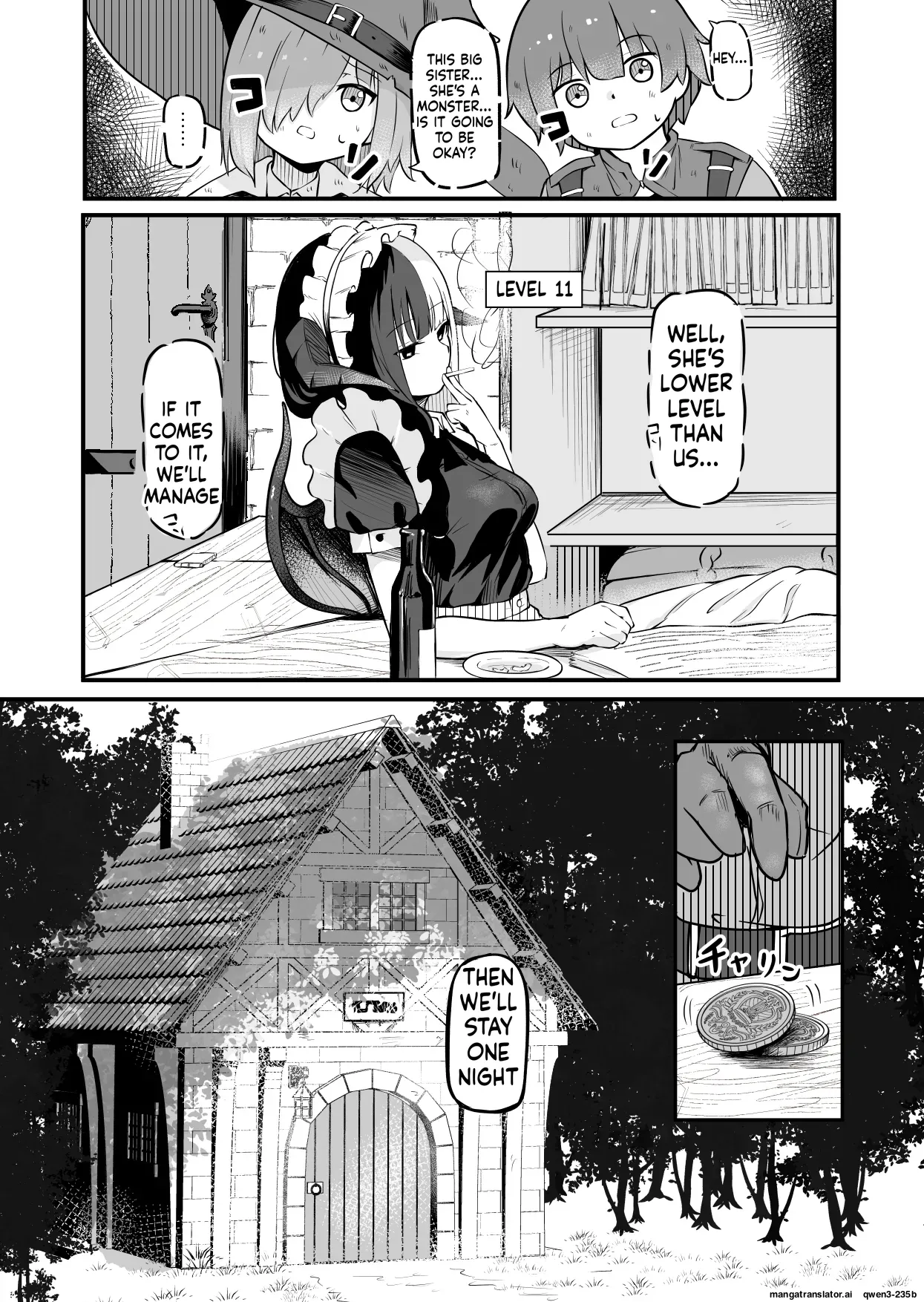 [Permission (Zandoro)]Succubus no Oyado ni Goyoujin ~Succubus ni Shimeagerarete Ochinchin kara Level o Shibori Torareru Ohanashi~[English] [SCANMTL] Page 4