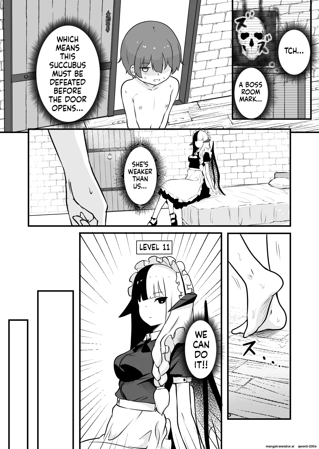 [Permission (Zandoro)]Succubus no Oyado ni Goyoujin ~Succubus ni Shimeagerarete Ochinchin kara Level o Shibori Torareru Ohanashi~[English] [SCANMTL] Page 9
