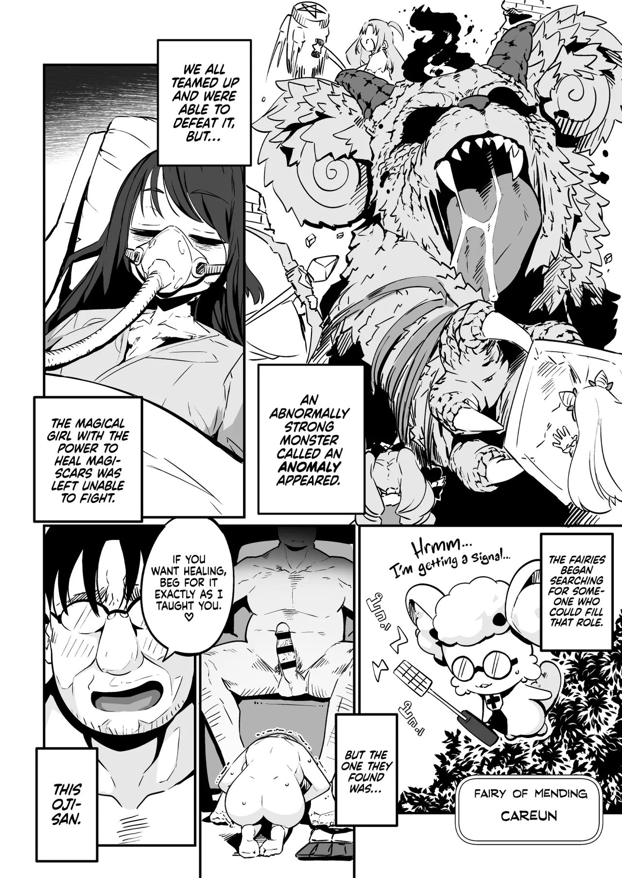 [Mannen Dokodoko Dondodoko (Tottotonero Tarou.)]Mahou Shoujo no Naoshikata (Otoshikata) Kizu o Naoseru no wa Oji-san dake!! | Healing (Breaking) a Magical Girl - Only Oji-san Can Cure Her Wounds![English] [Xzosk] Page 11